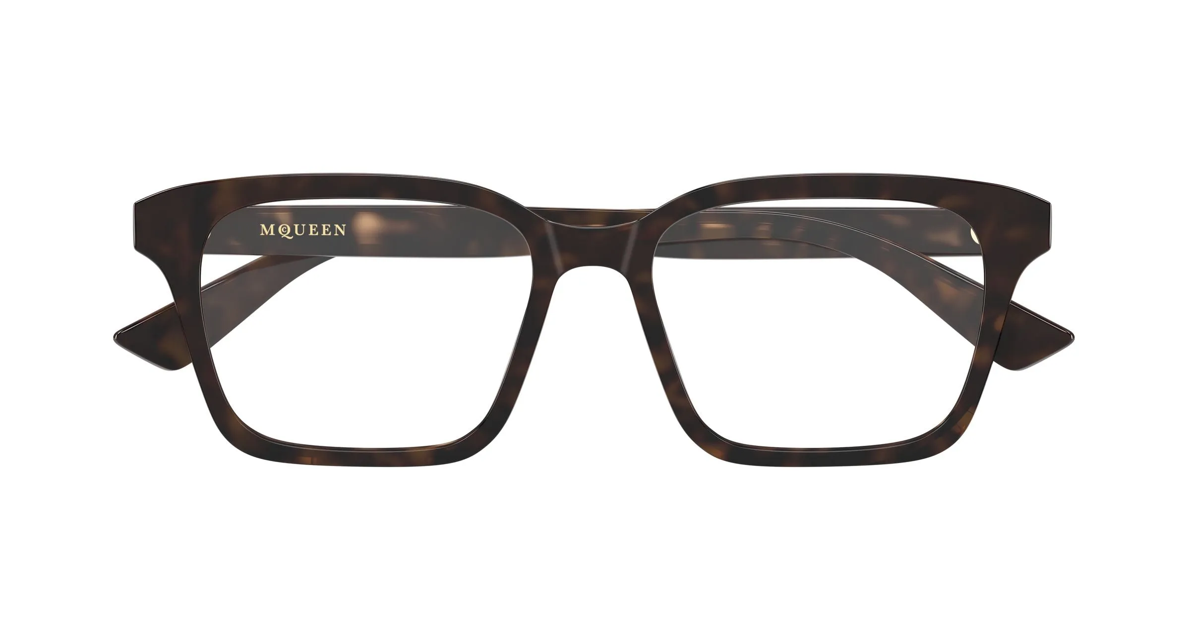 Alexander McQueen AM0566O 002 Montature da vista Acetato Havana Trasparente Squadrata - immagine 2
