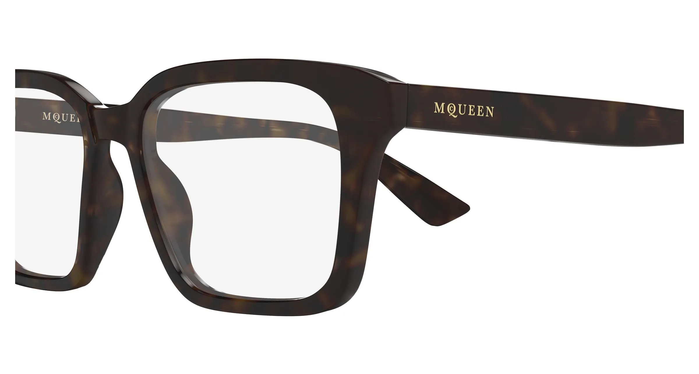 Alexander McQueen AM0566O 002 Montature da vista Acetato Havana Trasparente Squadrata - immagine 3