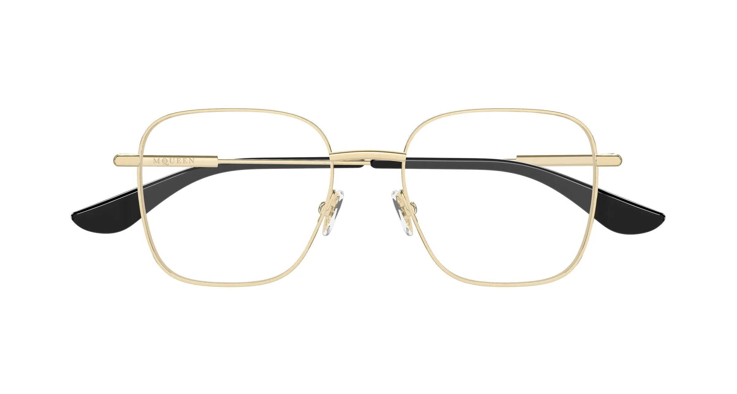 Alexander McQueen AM0565O 002 Montature da vista Metallo Oro Trasparente Squadrata - immagine 2