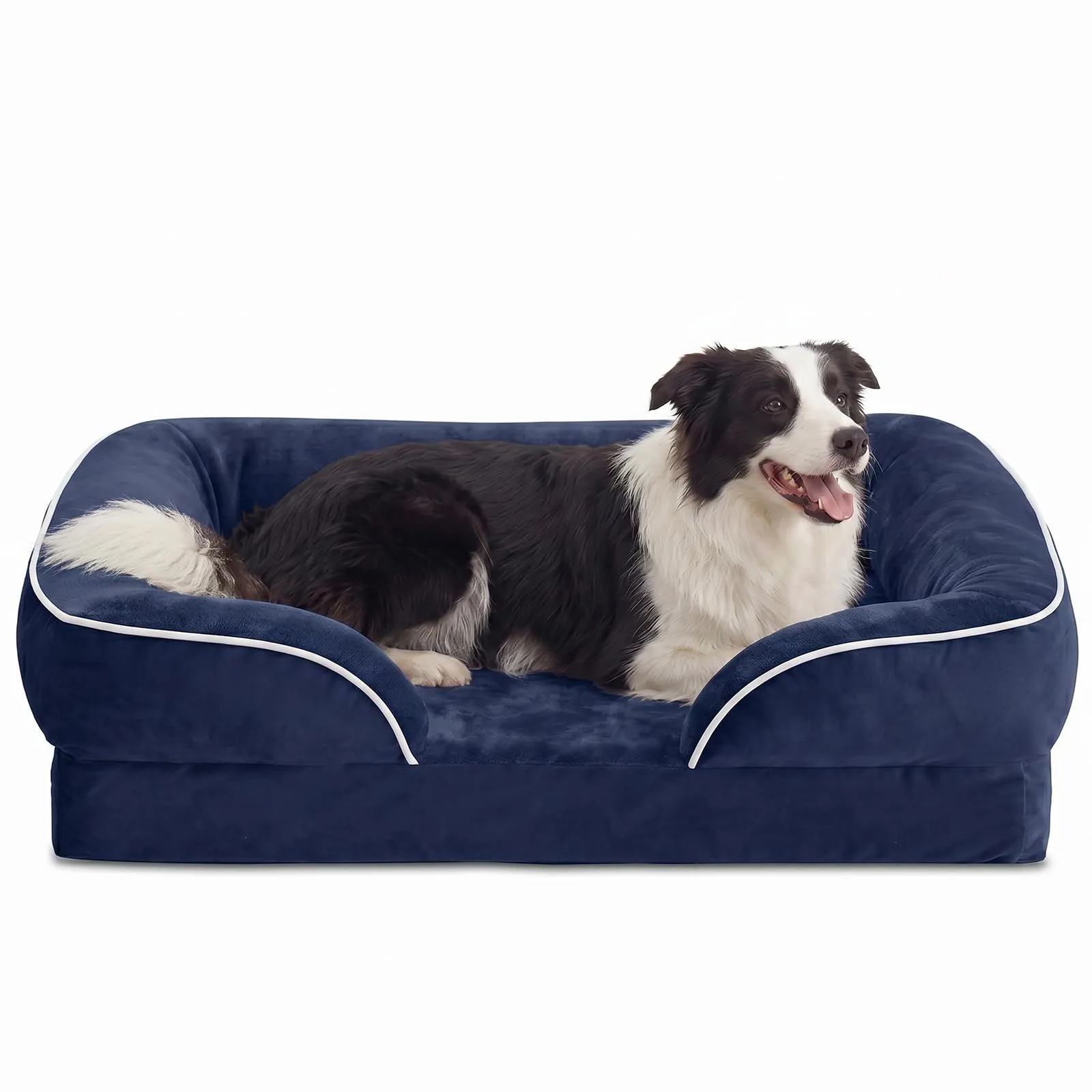 WAVVE 104 x 69 x 16 cm Letto ortopedico per cani di taglia grande lavabile in schiuma viscoelastica sfoderabile e impermeabile - immagine 1