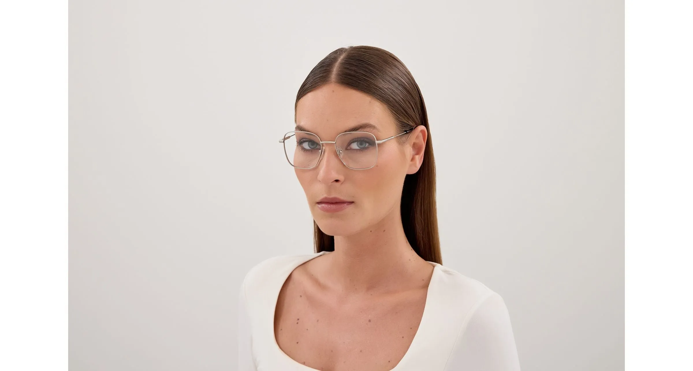 Alexander McQueen AM0565O 001 Montature da vista Metallo Argento Trasparente Squadrata - immagine 4