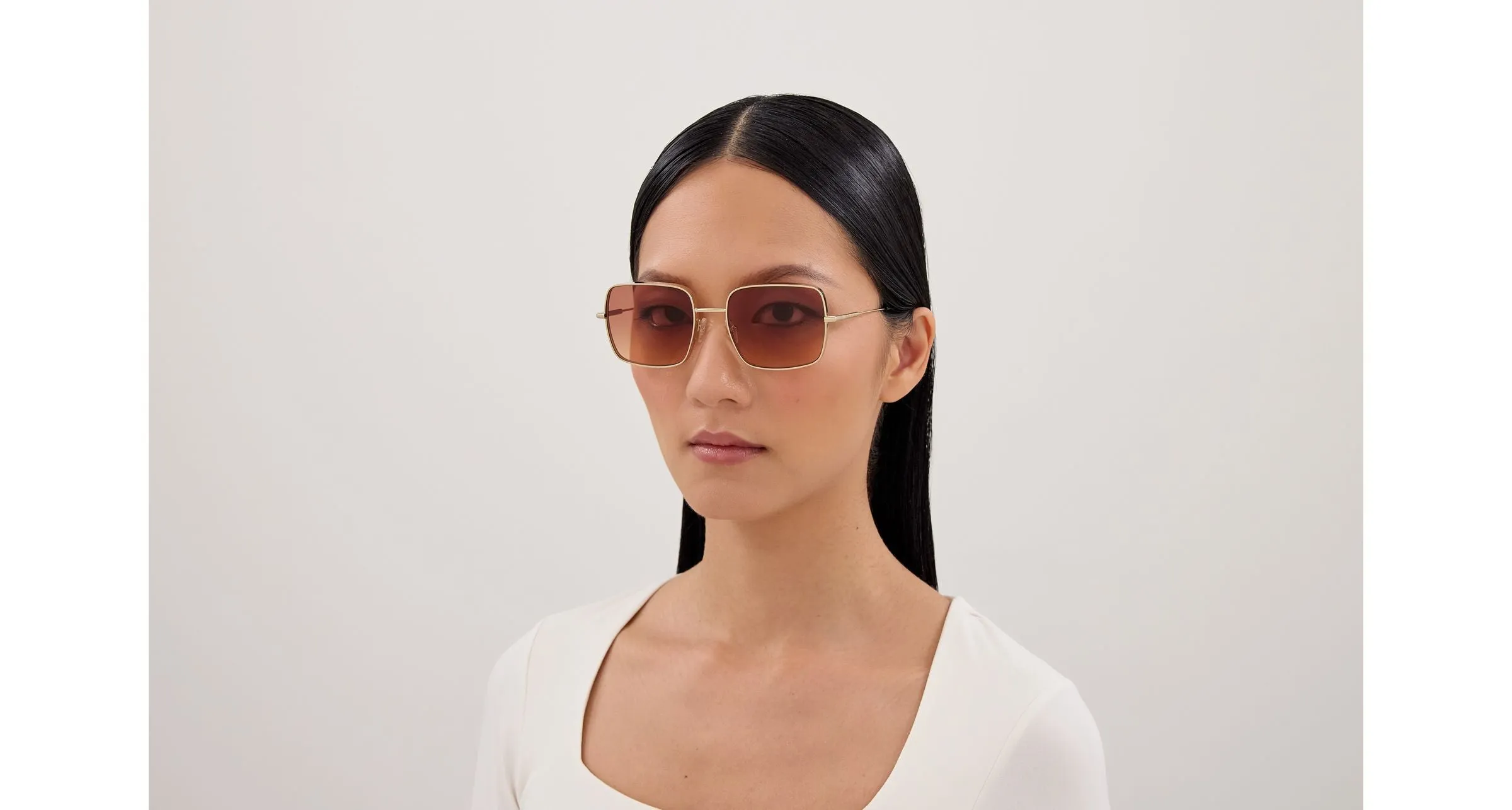 Alexander McQueen AM0564S 002 Occhiali da sole Metallo Oro Arancione Squadrata - immagine 4