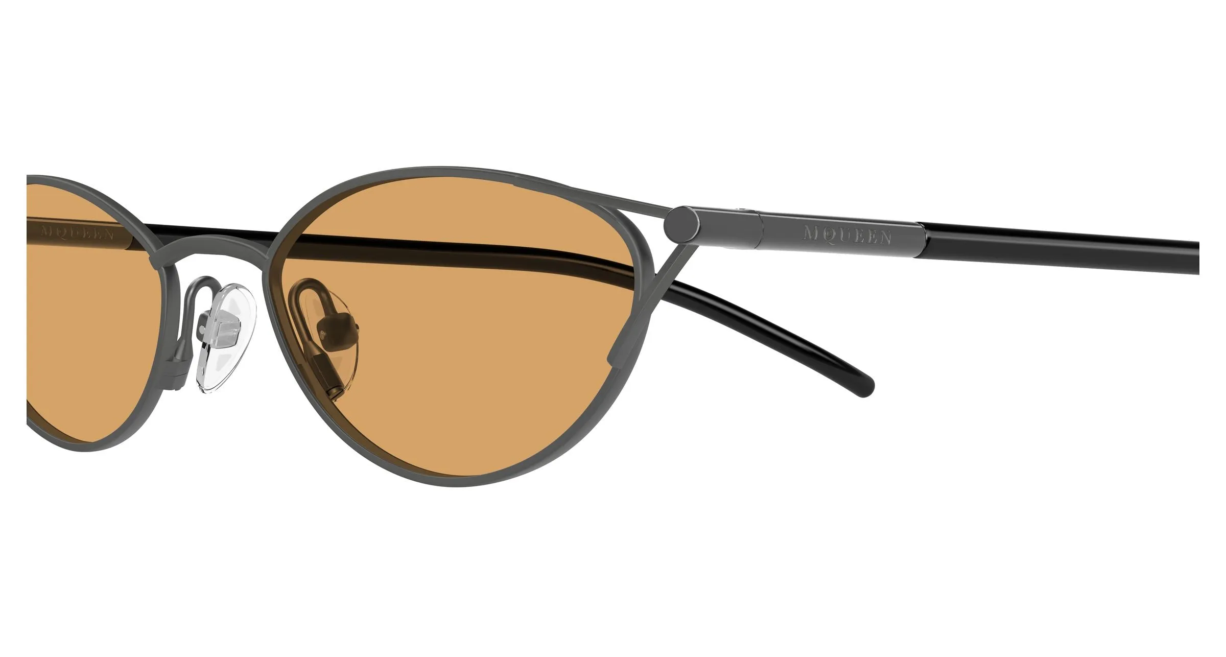 Alexander McQueen AM0563S 004 Occhiali da sole Metallo Rutenio Arancione Cat Eye - immagine 3