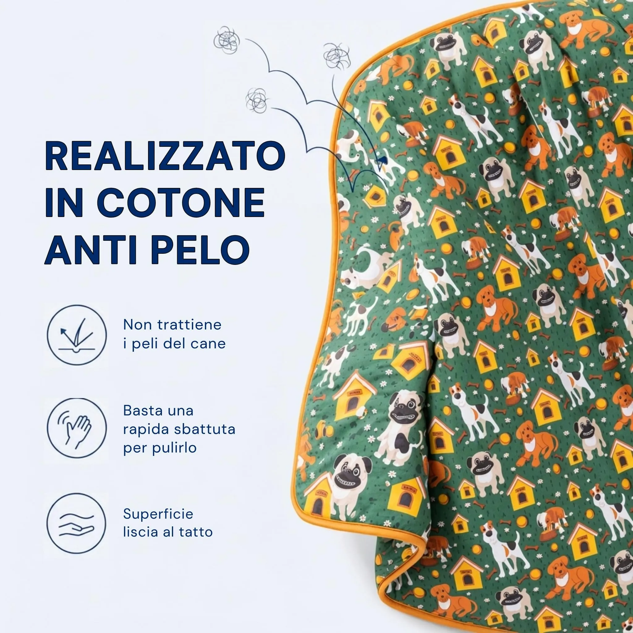 Caleffi - Copertina Cani Piccola Taglia, Coperta 65x100 cm, Cotone - immagine 3