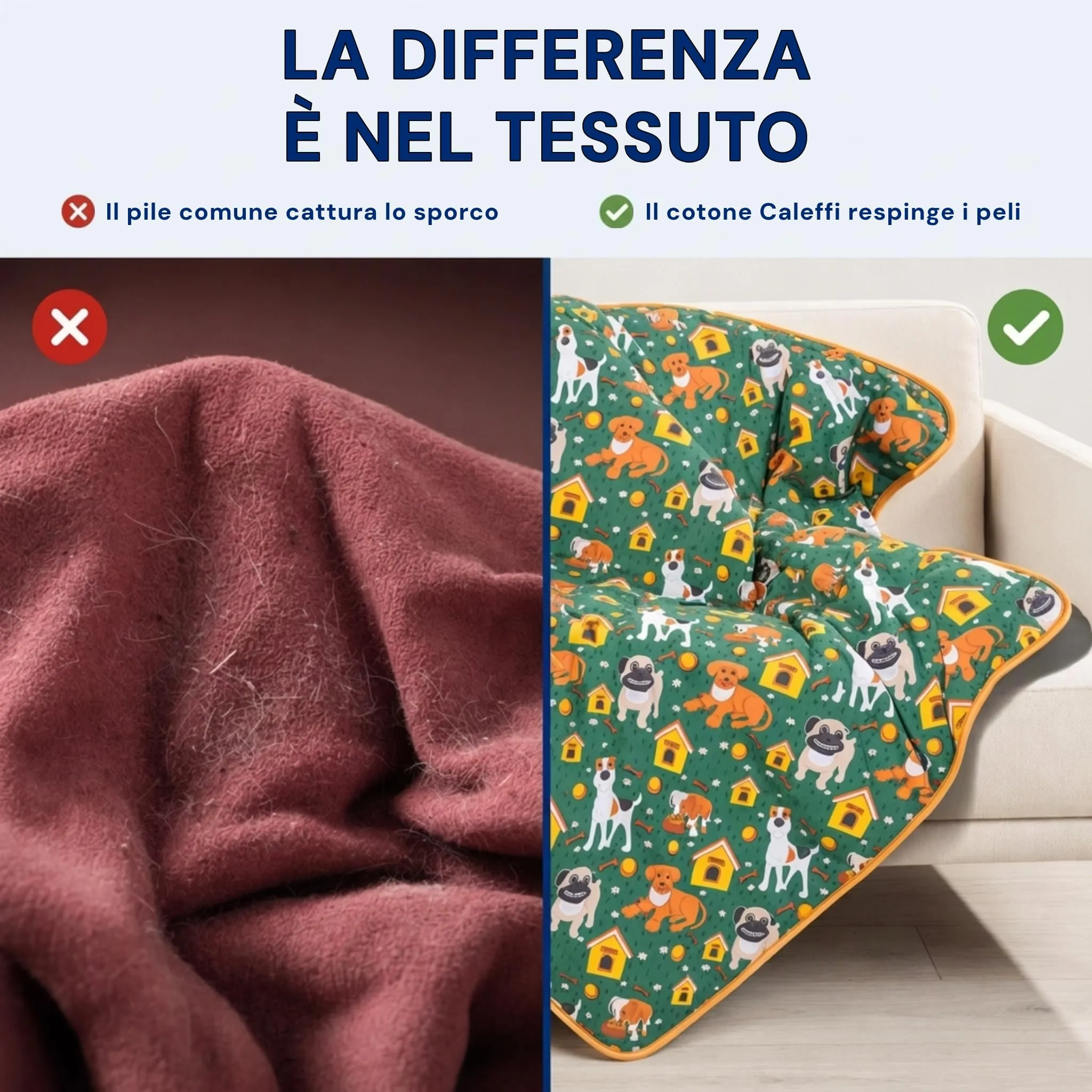 Caleffi - Copertina Cani Piccola Taglia, Coperta 65x100 cm, Cotone - immagine 4