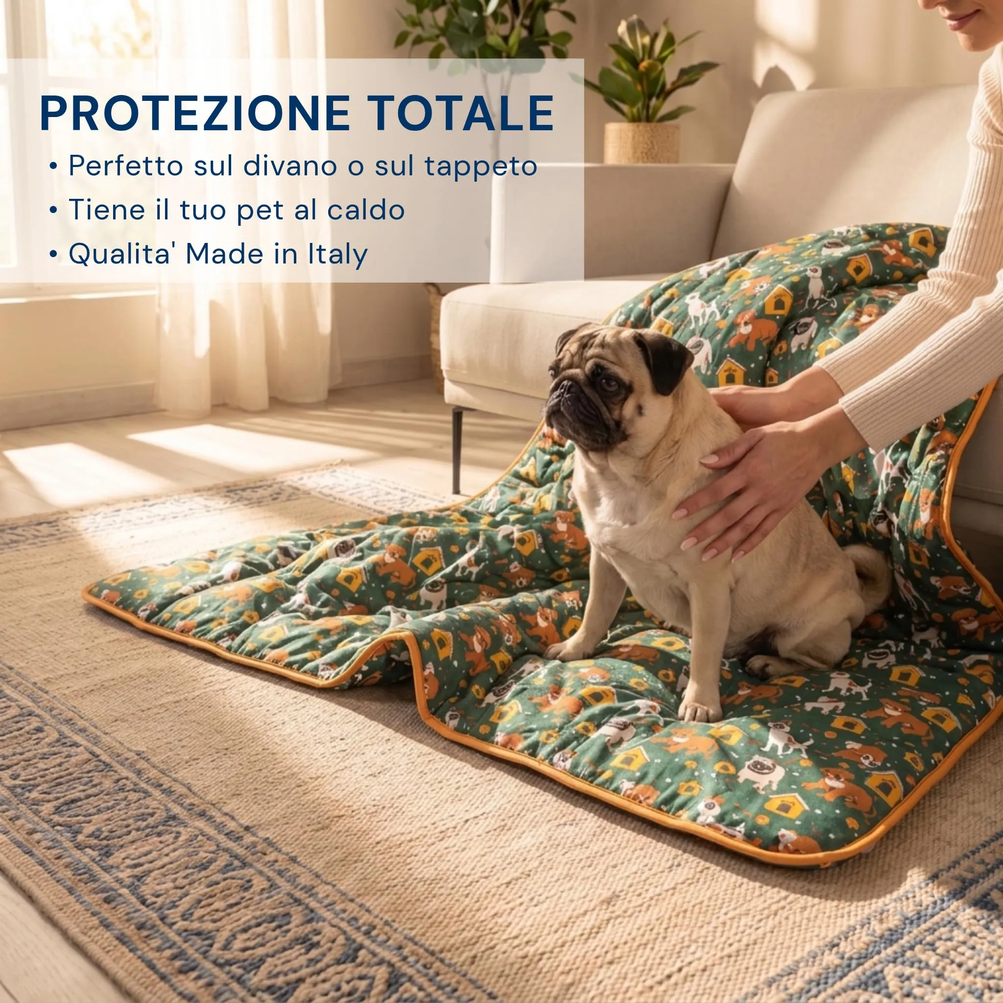 Caleffi - Copertina Cani Piccola Taglia, Coperta 65x100 cm, Cotone - immagine 5