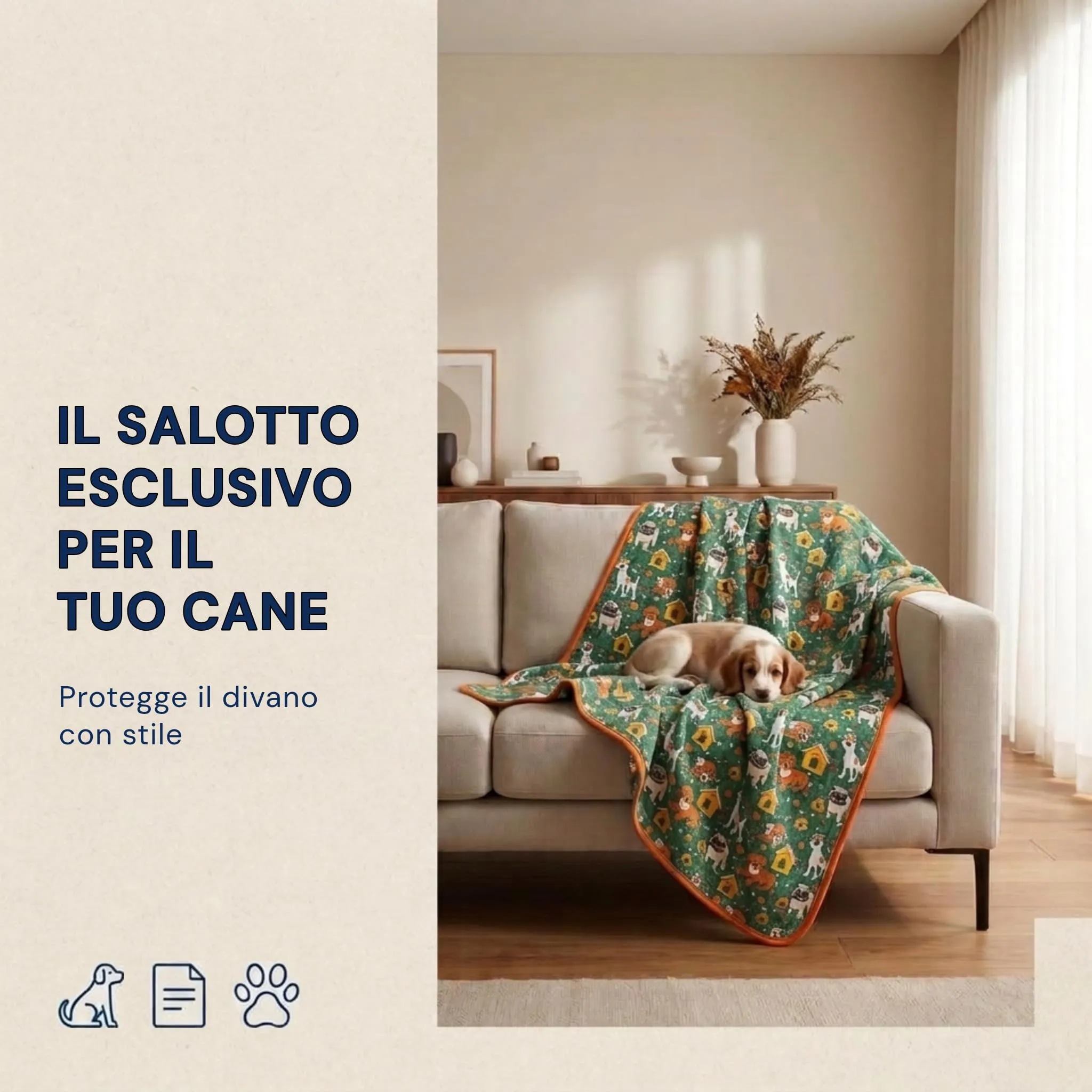 Caleffi - Copertina Cani, Coperta Grande 130x170 cm in Cotone - immagine 2