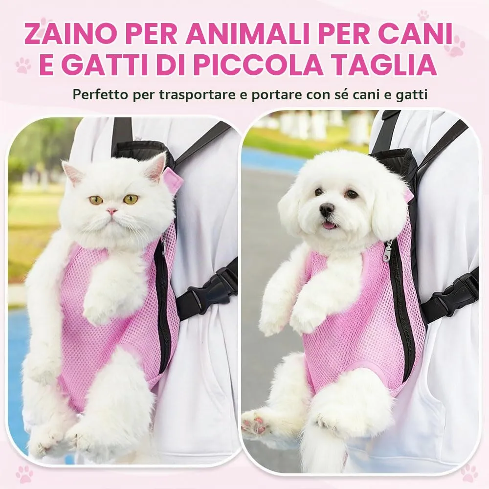 Zaino per Animali Domestici,HIOQFR Marsupio Porta Cane Gatto Regolabile - immagine 5