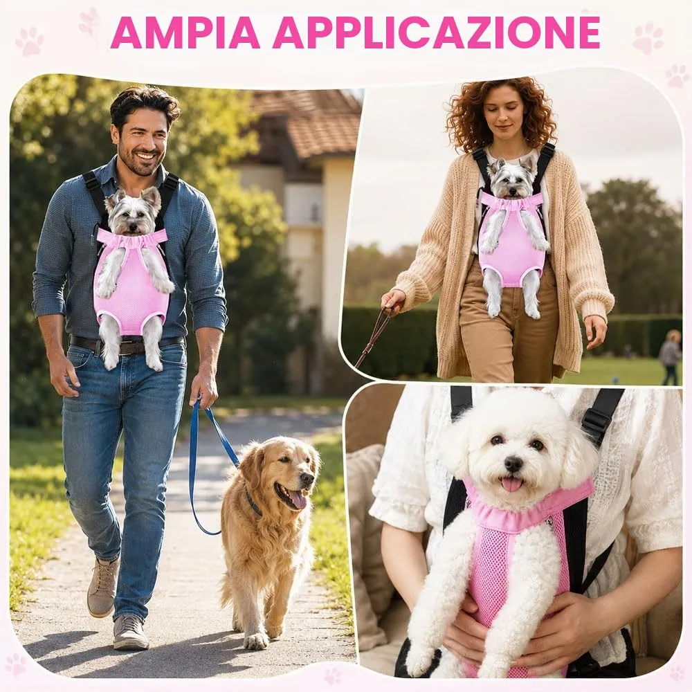 Zaino per Animali Domestici,HIOQFR Marsupio Porta Cane Gatto Regolabile - immagine 7