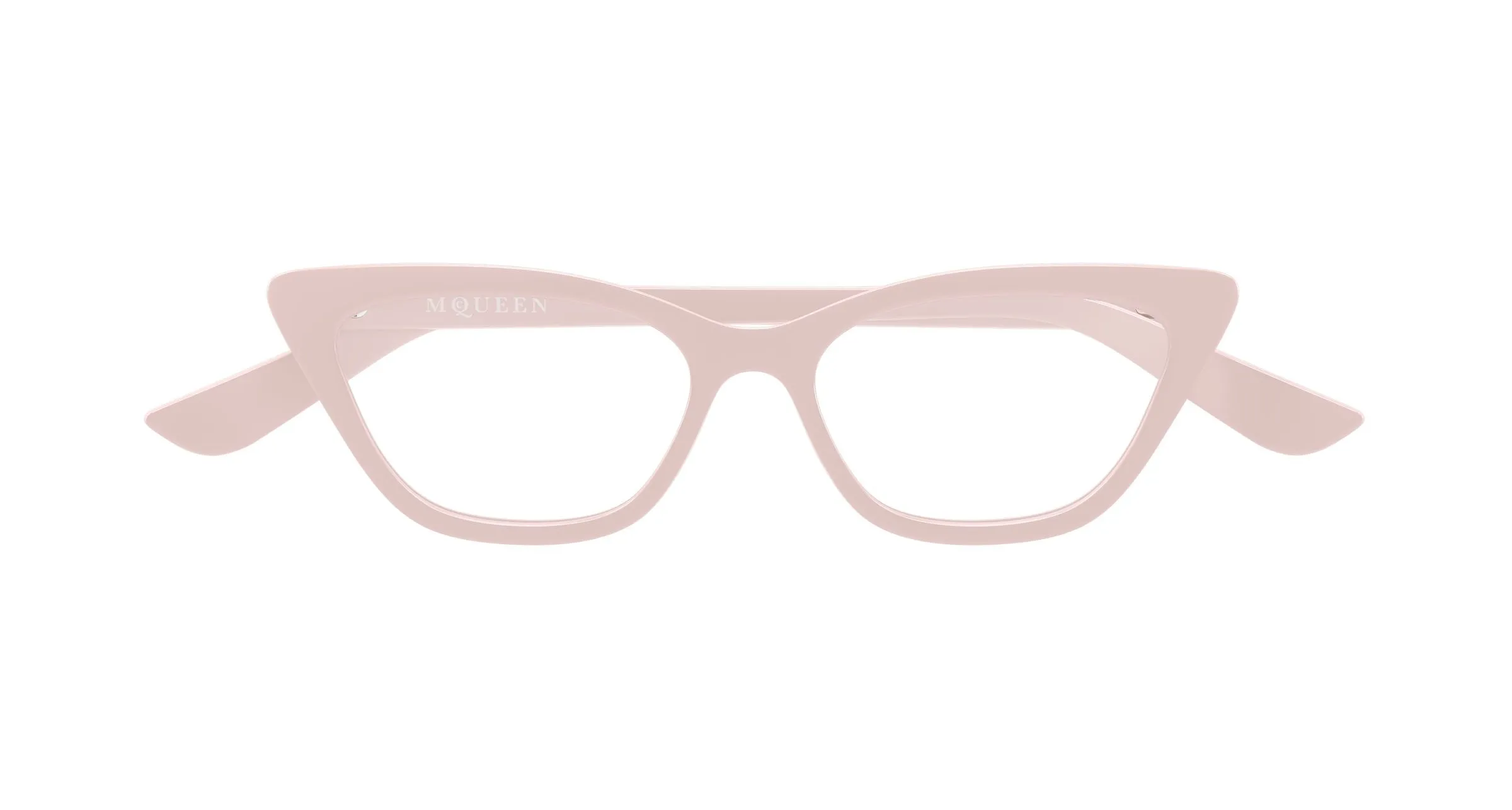 Alexander McQueen AM0560O 004 Montature da vista Acetato Rosa Trasparente Cat Eye - immagine 2