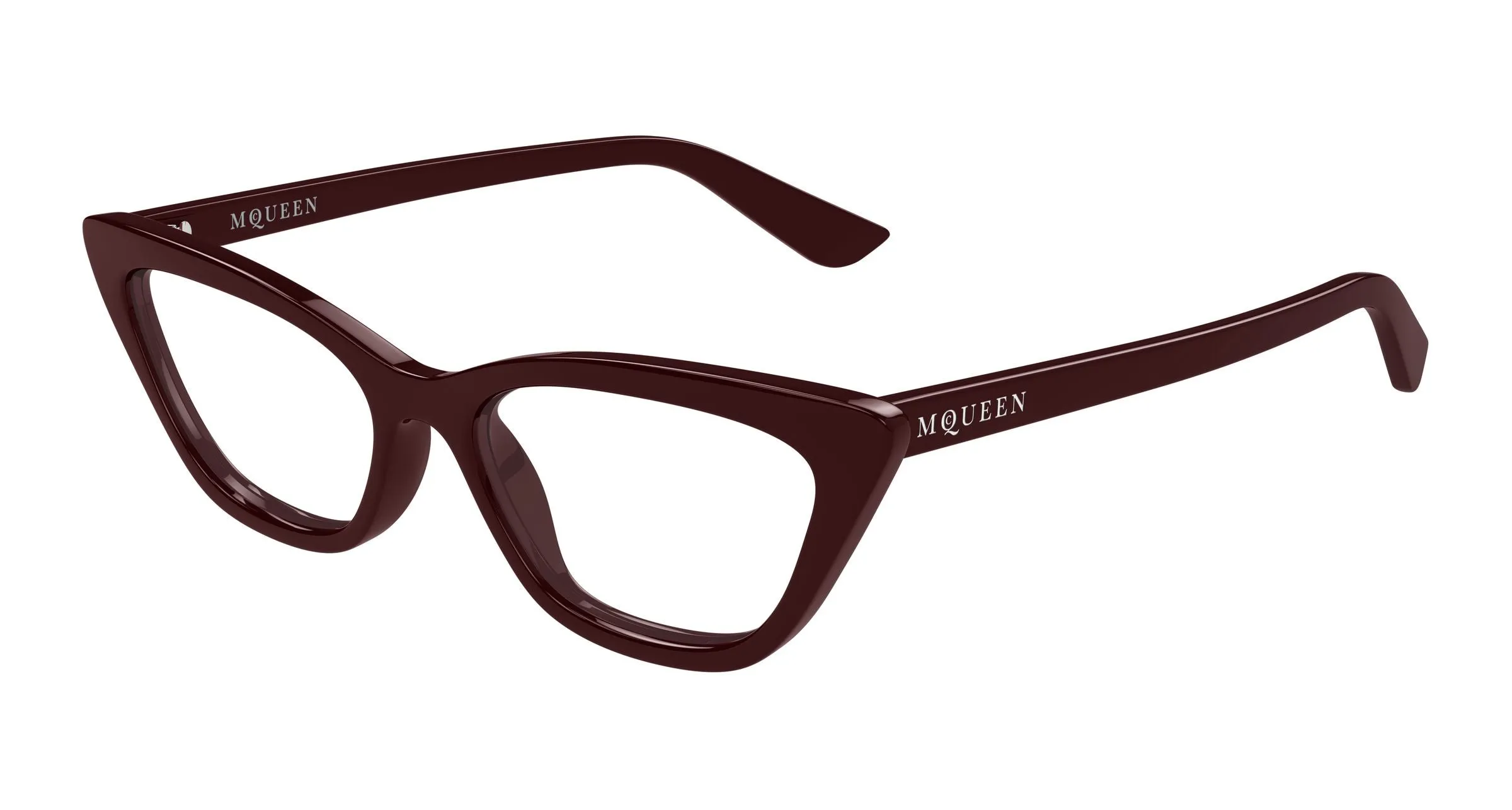 Alexander McQueen AM0560O 003 Montature da vista Acetato Rosso Trasparente Cat Eye - immagine 1