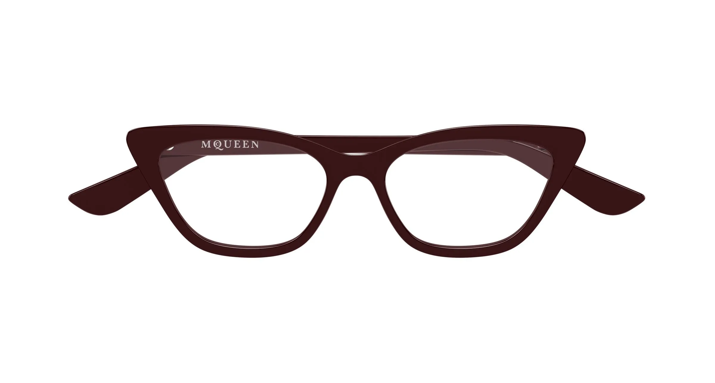 Alexander McQueen AM0560O 003 Montature da vista Acetato Rosso Trasparente Cat Eye - immagine 2