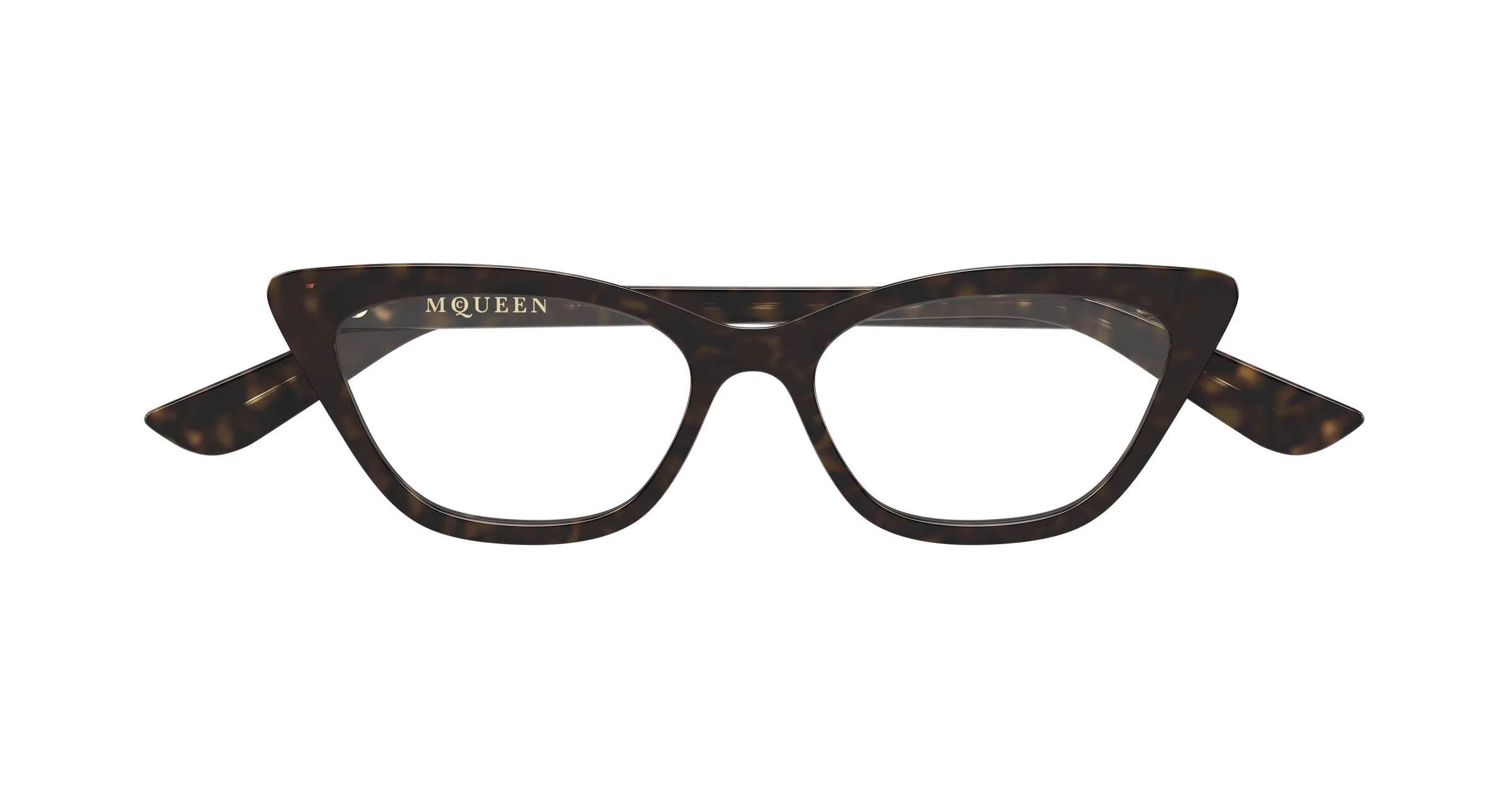 Alexander McQueen AM0560O 002 Montature da vista Acetato Havana Trasparente Cat Eye - immagine 2