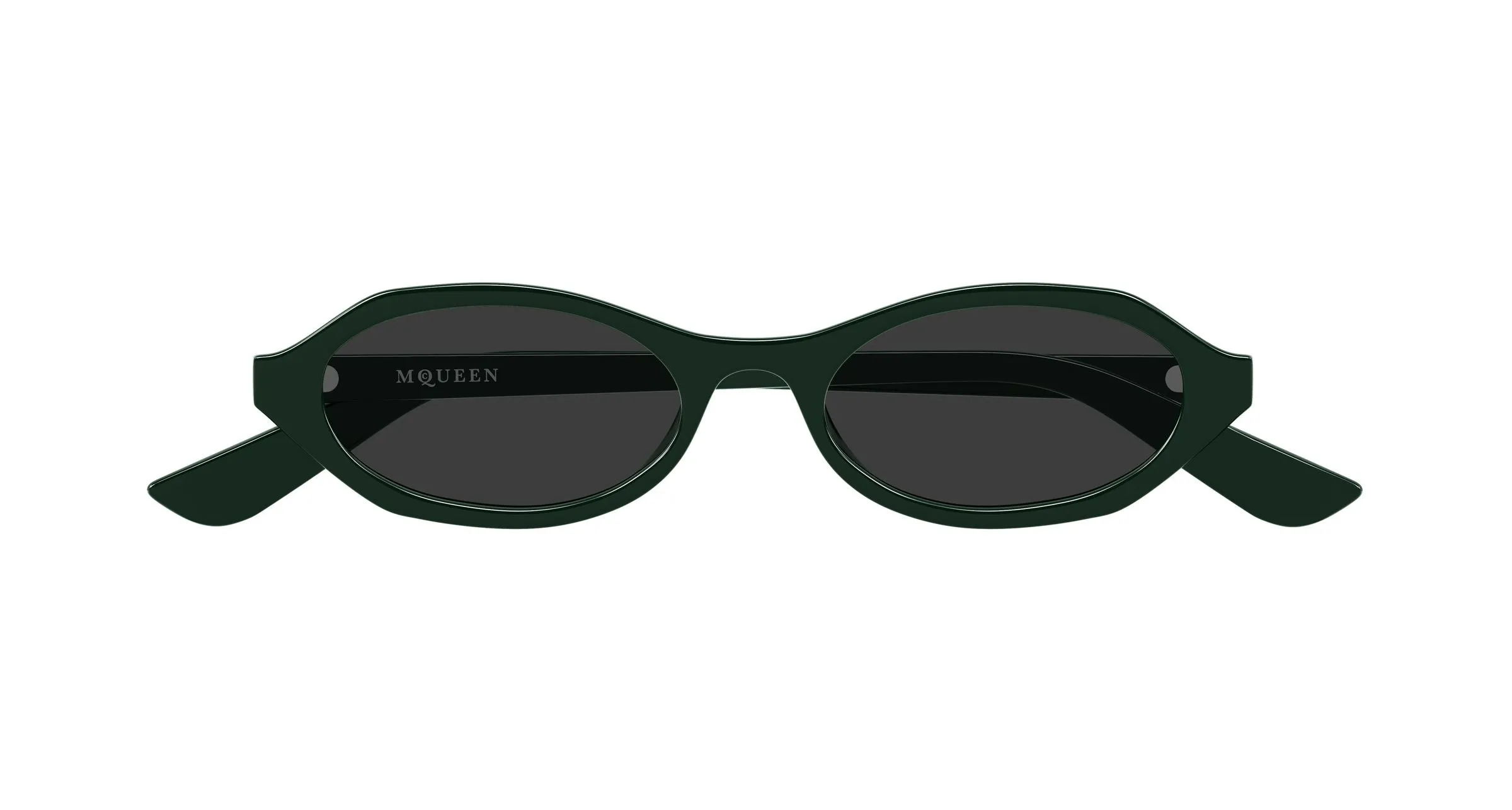 Alexander McQueen AM0559S 004 Occhiali da sole Acetato Verde Grigio Rotonda - immagine 2