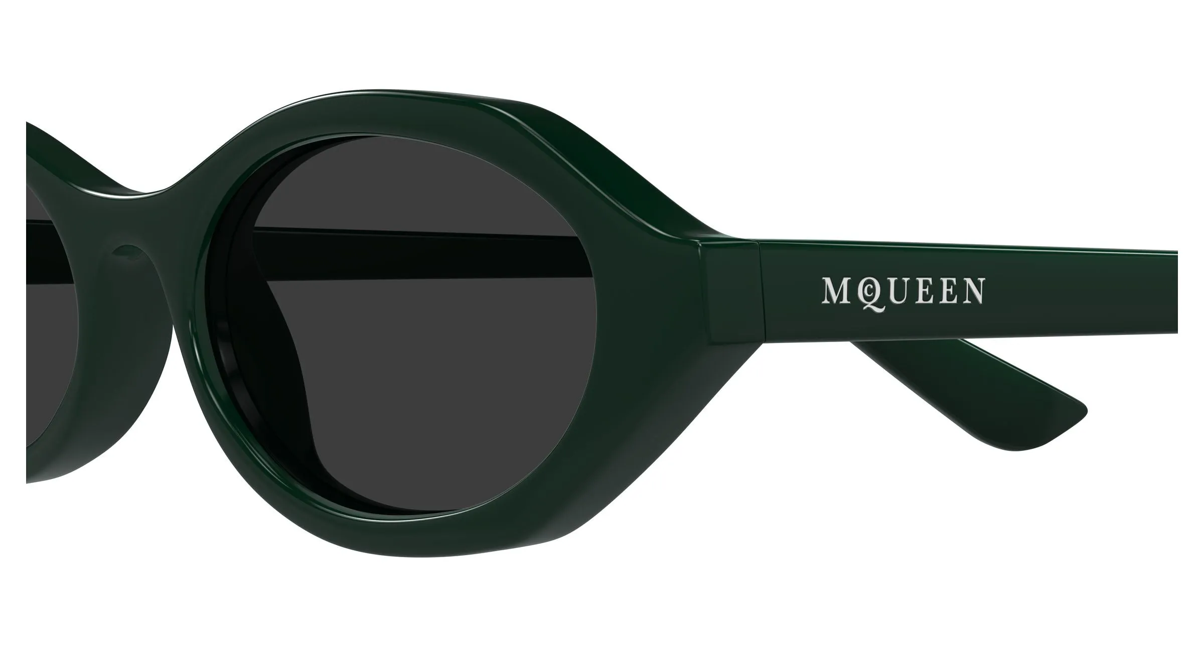 Alexander McQueen AM0559S 004 Occhiali da sole Acetato Verde Grigio Rotonda - immagine 3