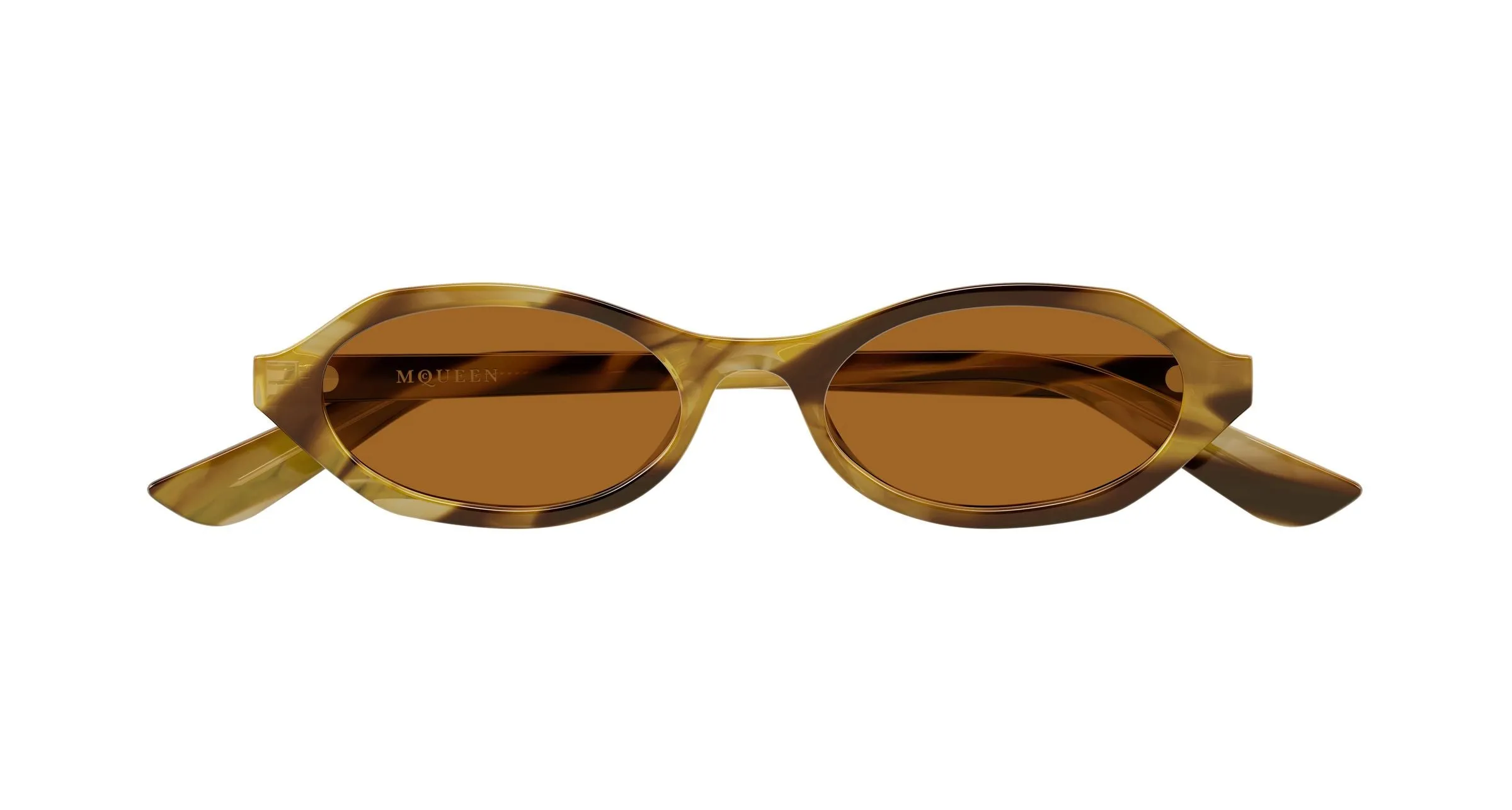 Alexander McQueen AM0559S 003 Occhiali da sole Acetato Havana Marrone Rotonda - immagine 2