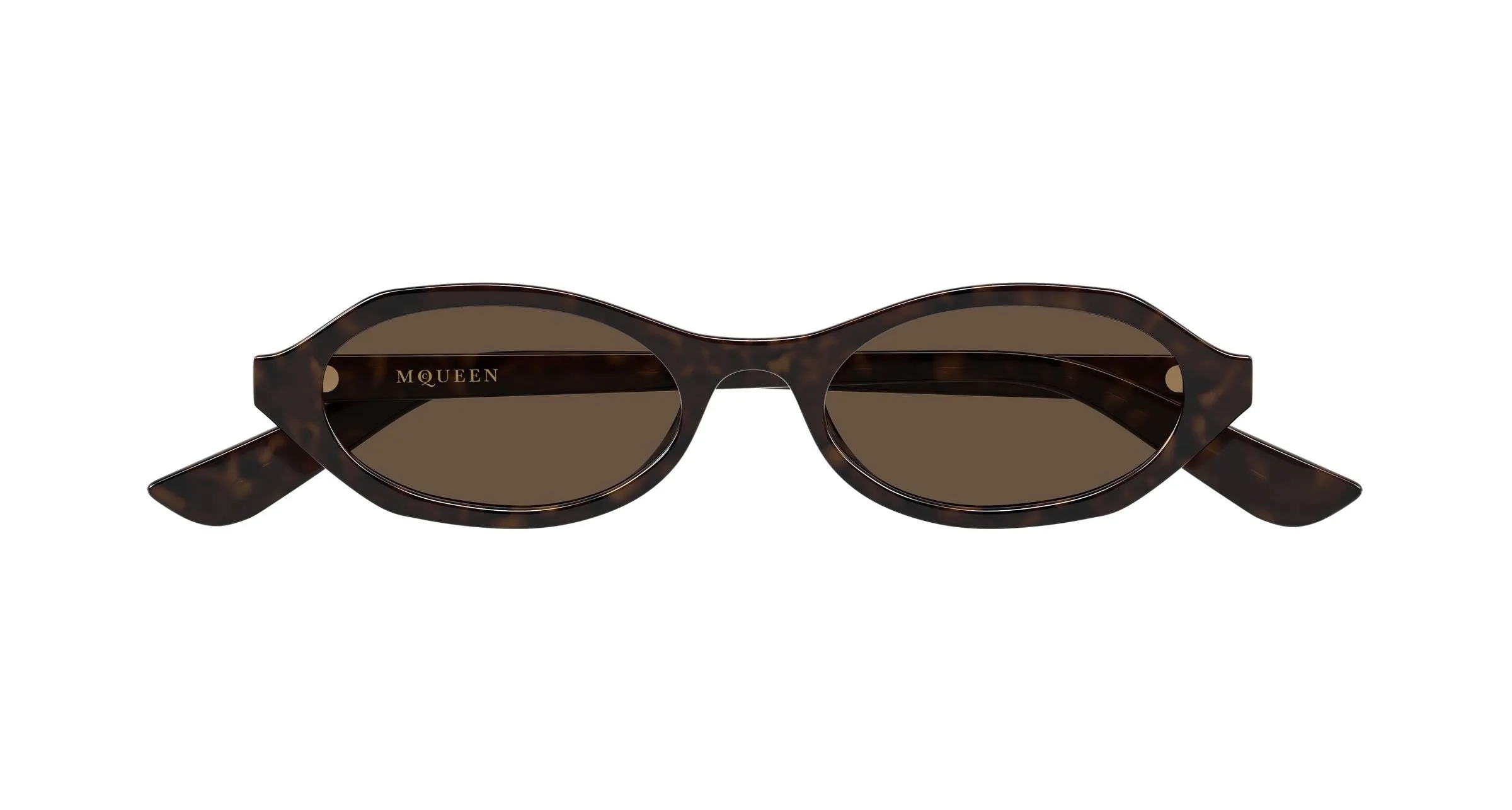 Alexander McQueen AM0559S 002 Occhiali da sole Acetato Havana Marrone Rotonda - immagine 2
