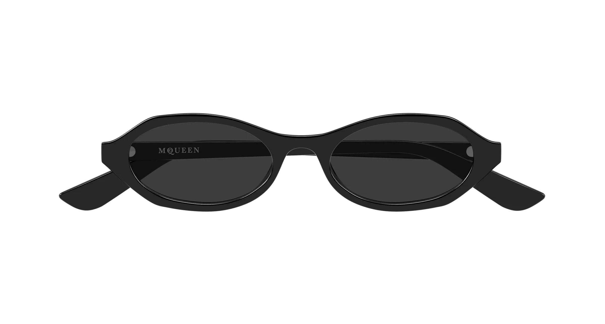 Alexander McQueen AM0559S 001 Occhiali da sole Acetato Nero Grigio Rotonda - immagine 2