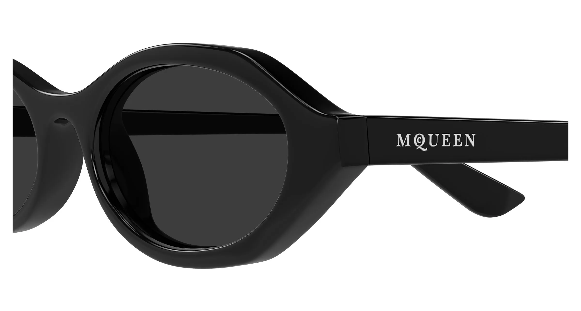 Alexander McQueen AM0559S 001 Occhiali da sole Acetato Nero Grigio Rotonda - immagine 3