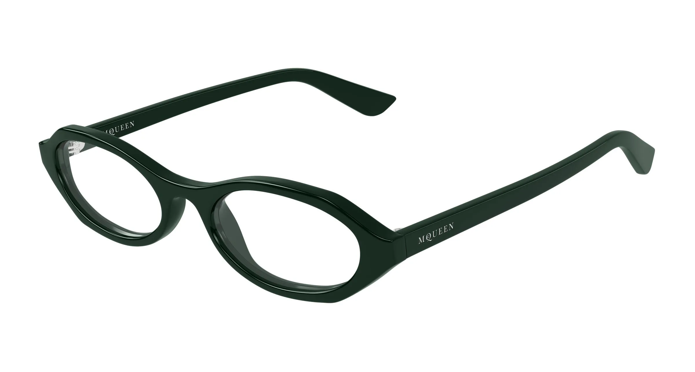 Alexander McQueen AM0559O 004 Montature da vista Acetato Verde Trasparente Rotonda - immagine 1