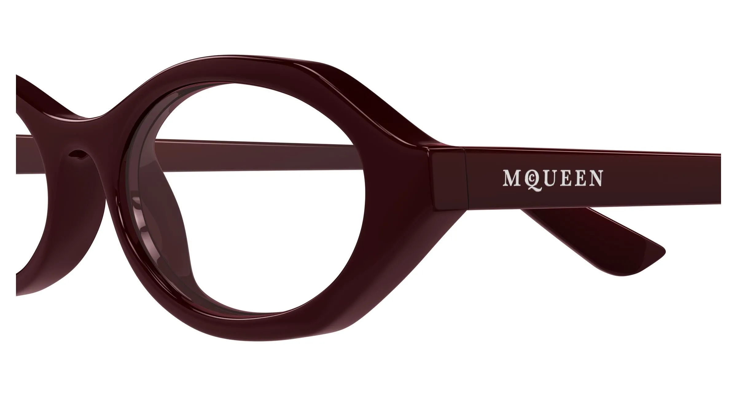 Alexander McQueen AM0559O 003 Montature da vista Acetato Rosso Trasparente Rotonda - immagine 3