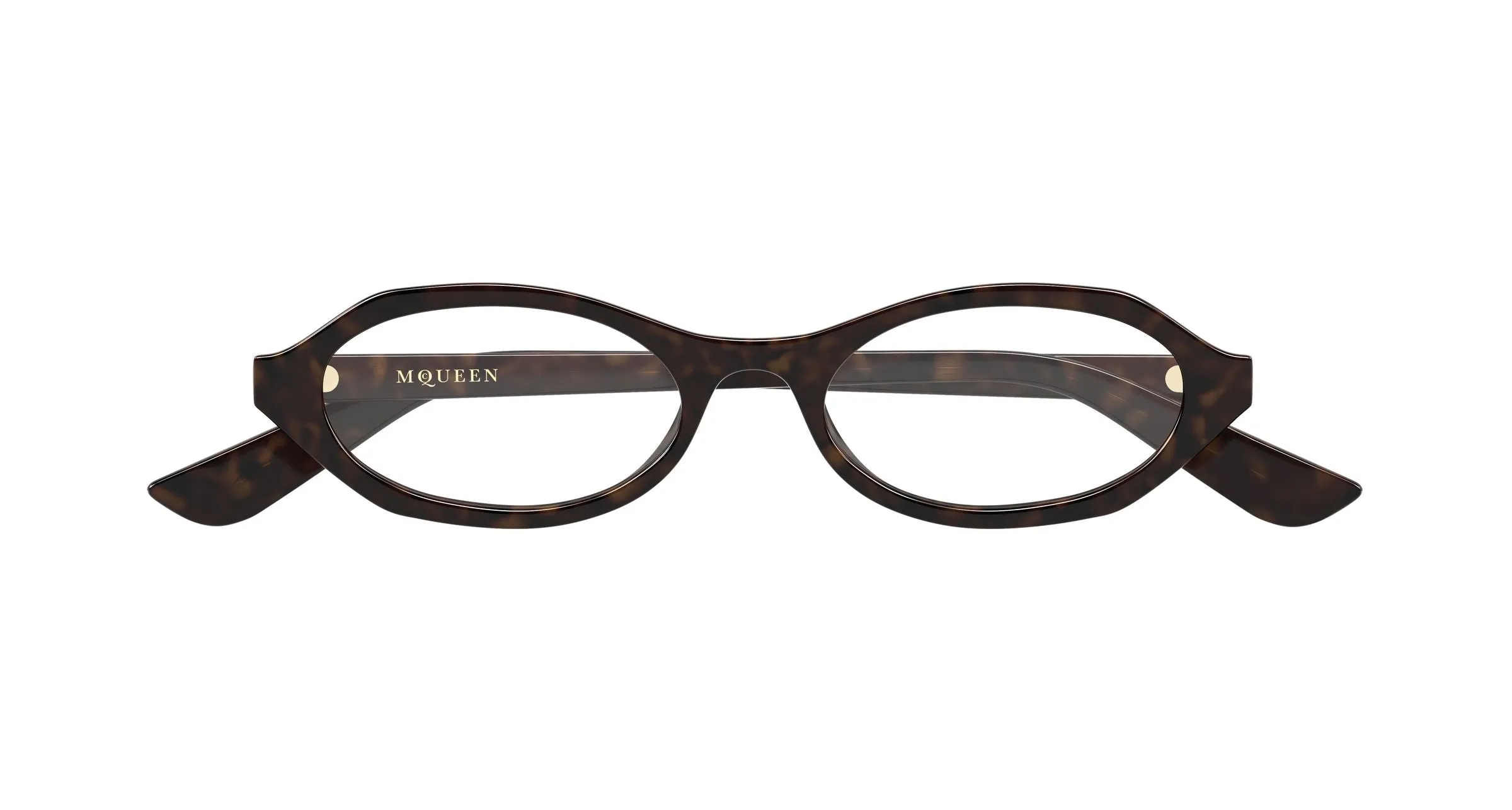 Alexander McQueen AM0559O 002 Montature da vista Acetato Havana Trasparente Rotonda - immagine 2