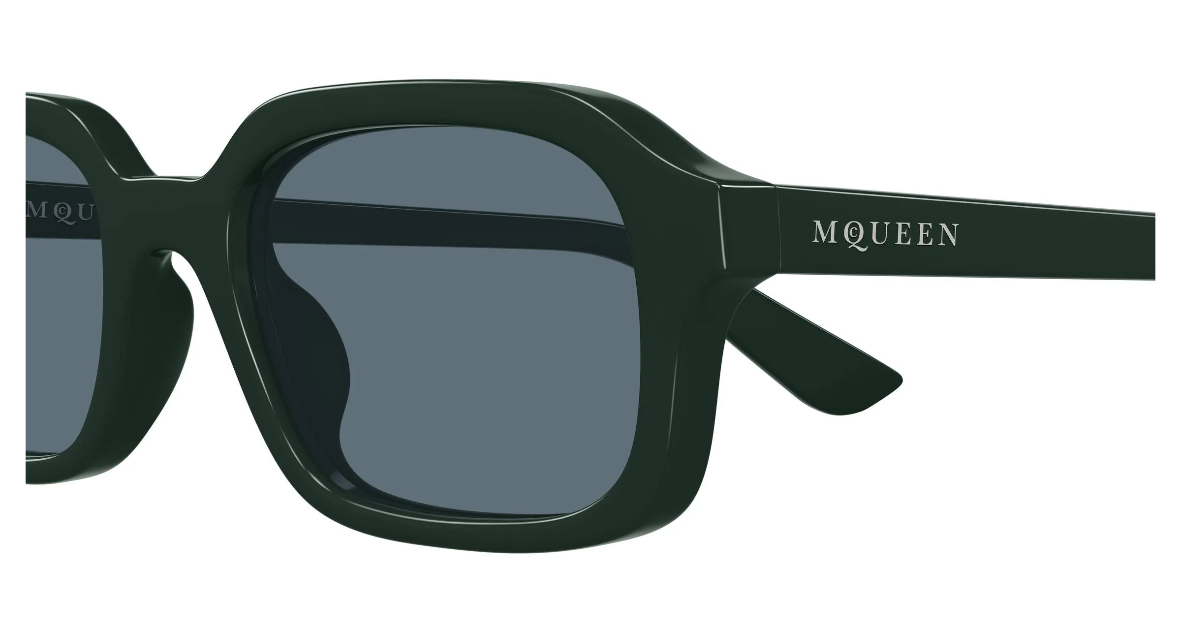 Alexander McQueen AM0558S 004 Occhiali da sole Acetato Verde Blu Squadrata - immagine 3