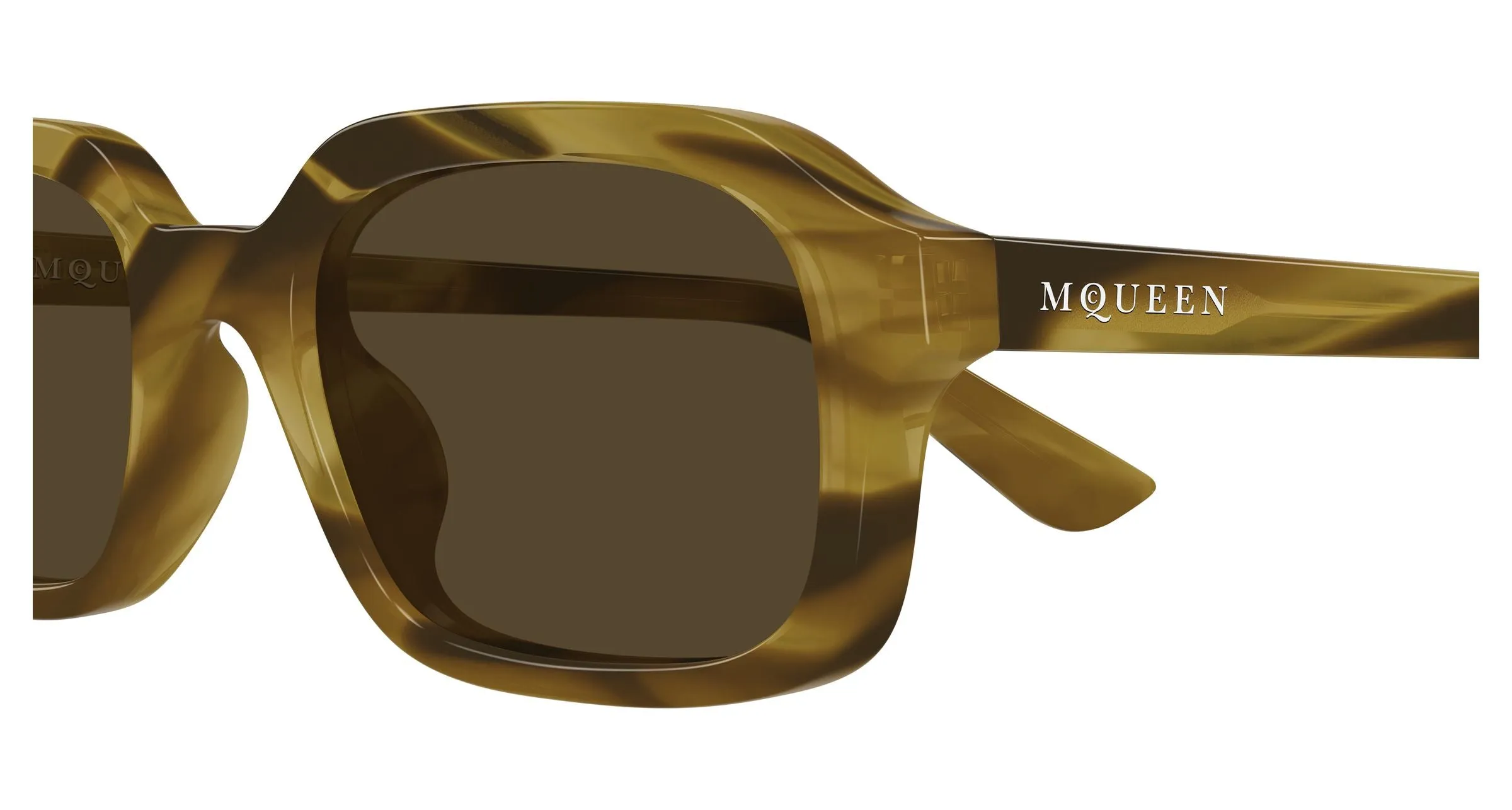 Alexander McQueen AM0558S 003 Occhiali da sole Acetato Havana Marrone Squadrata - immagine 3