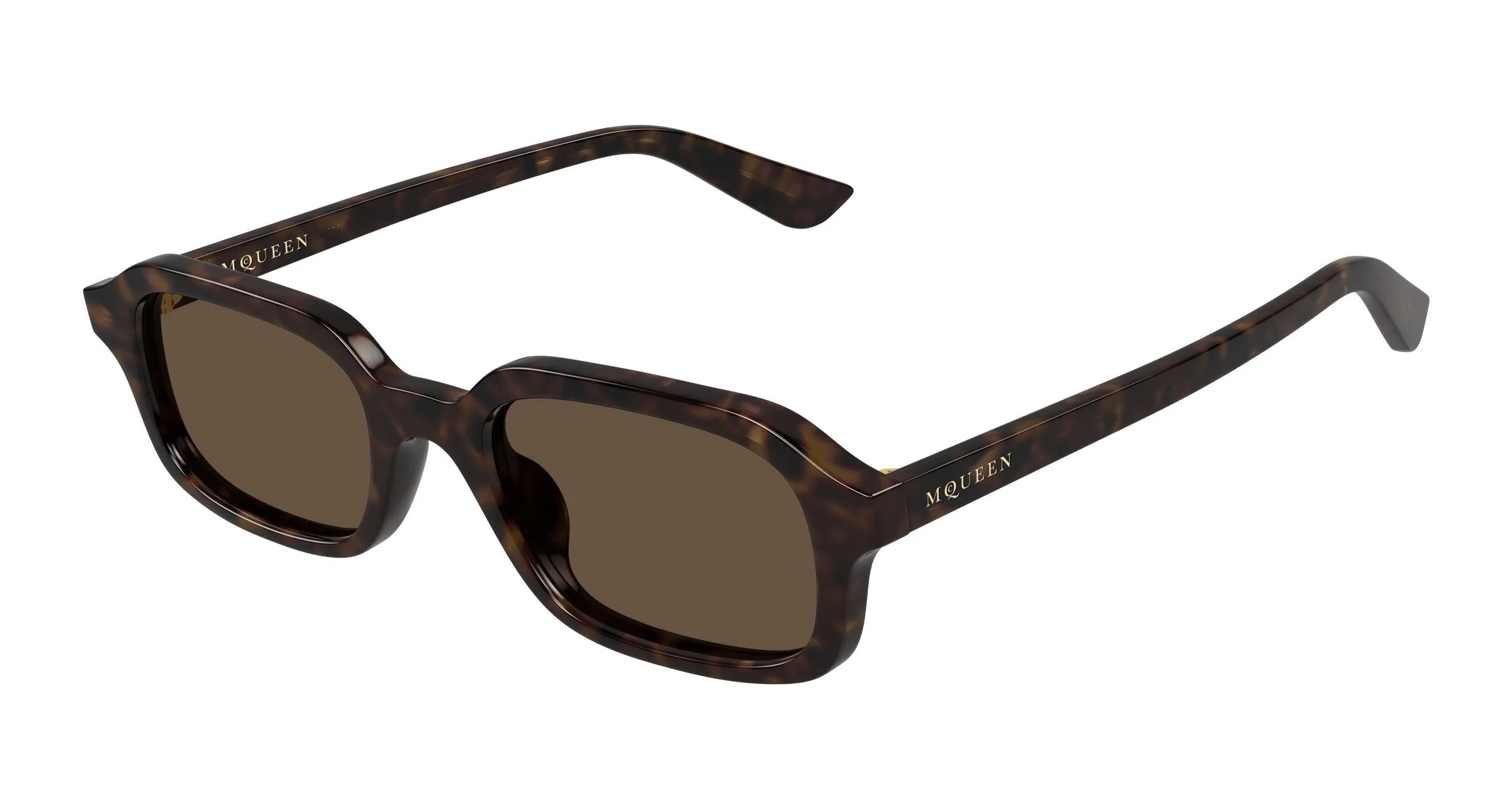 Alexander McQueen AM0558S 002 Occhiali da sole Acetato Havana Marrone Squadrata - immagine 1