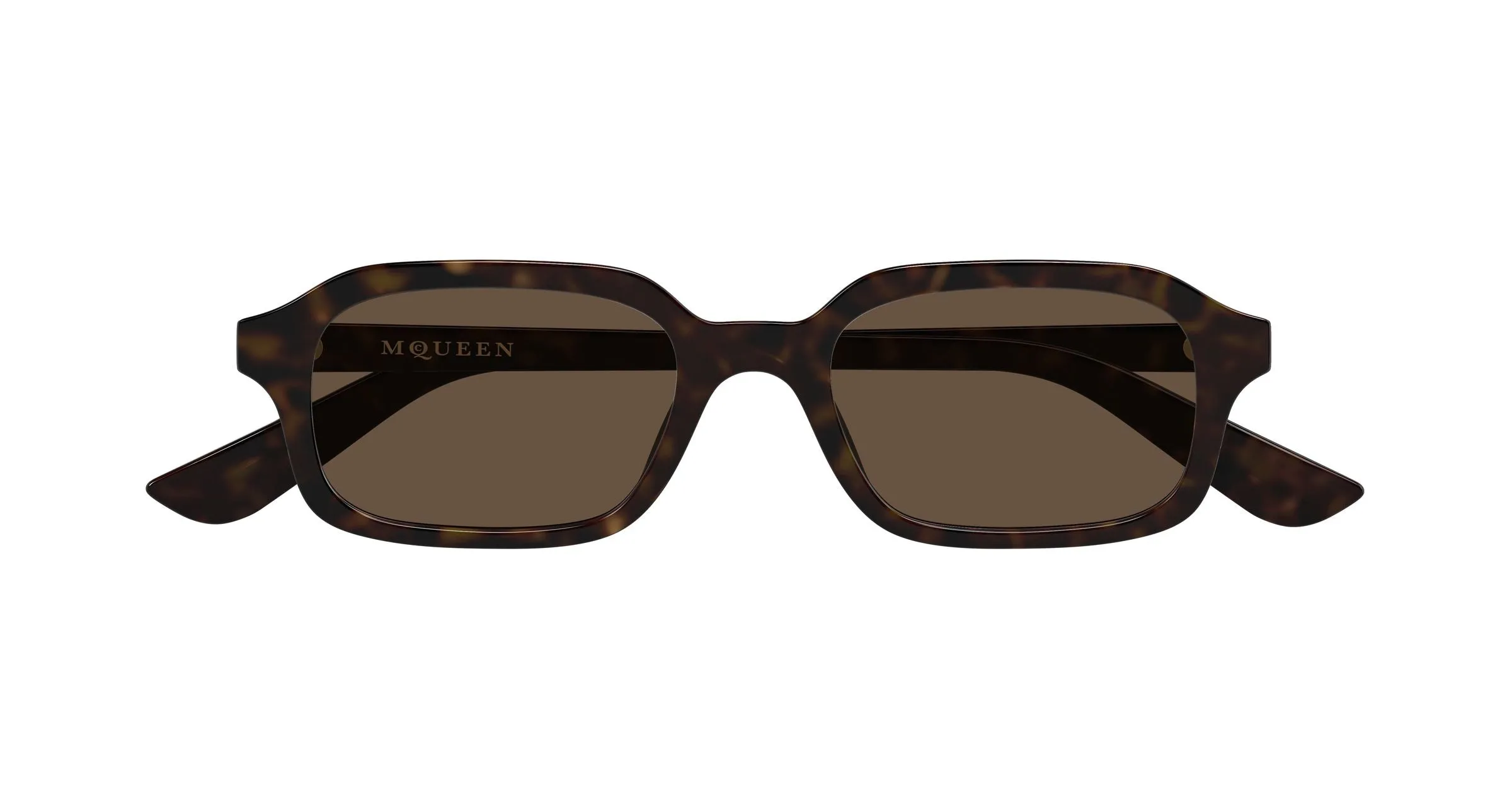 Alexander McQueen AM0558S 002 Occhiali da sole Acetato Havana Marrone Squadrata - immagine 2