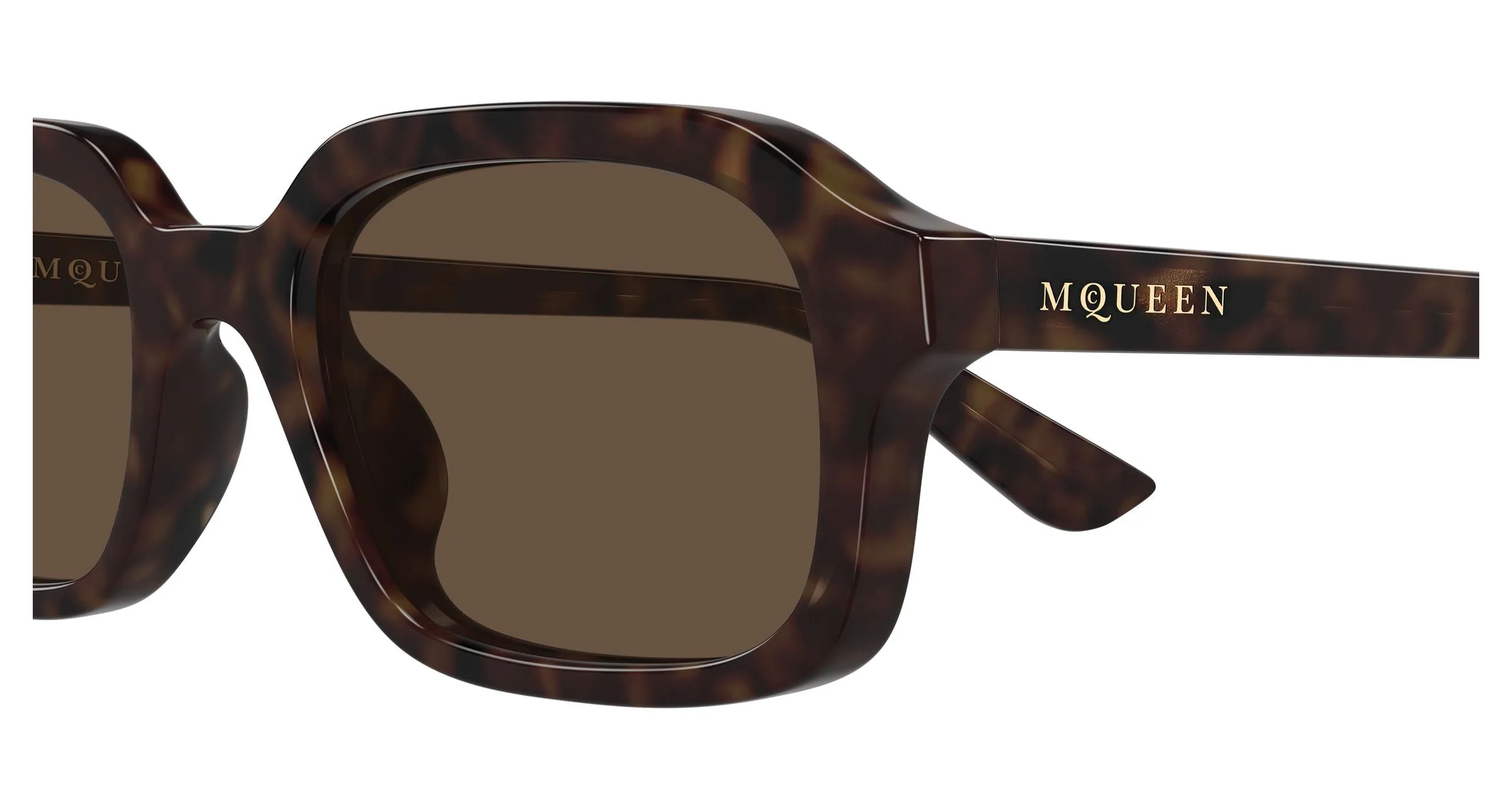 Alexander McQueen AM0558S 002 Occhiali da sole Acetato Havana Marrone Squadrata - immagine 3