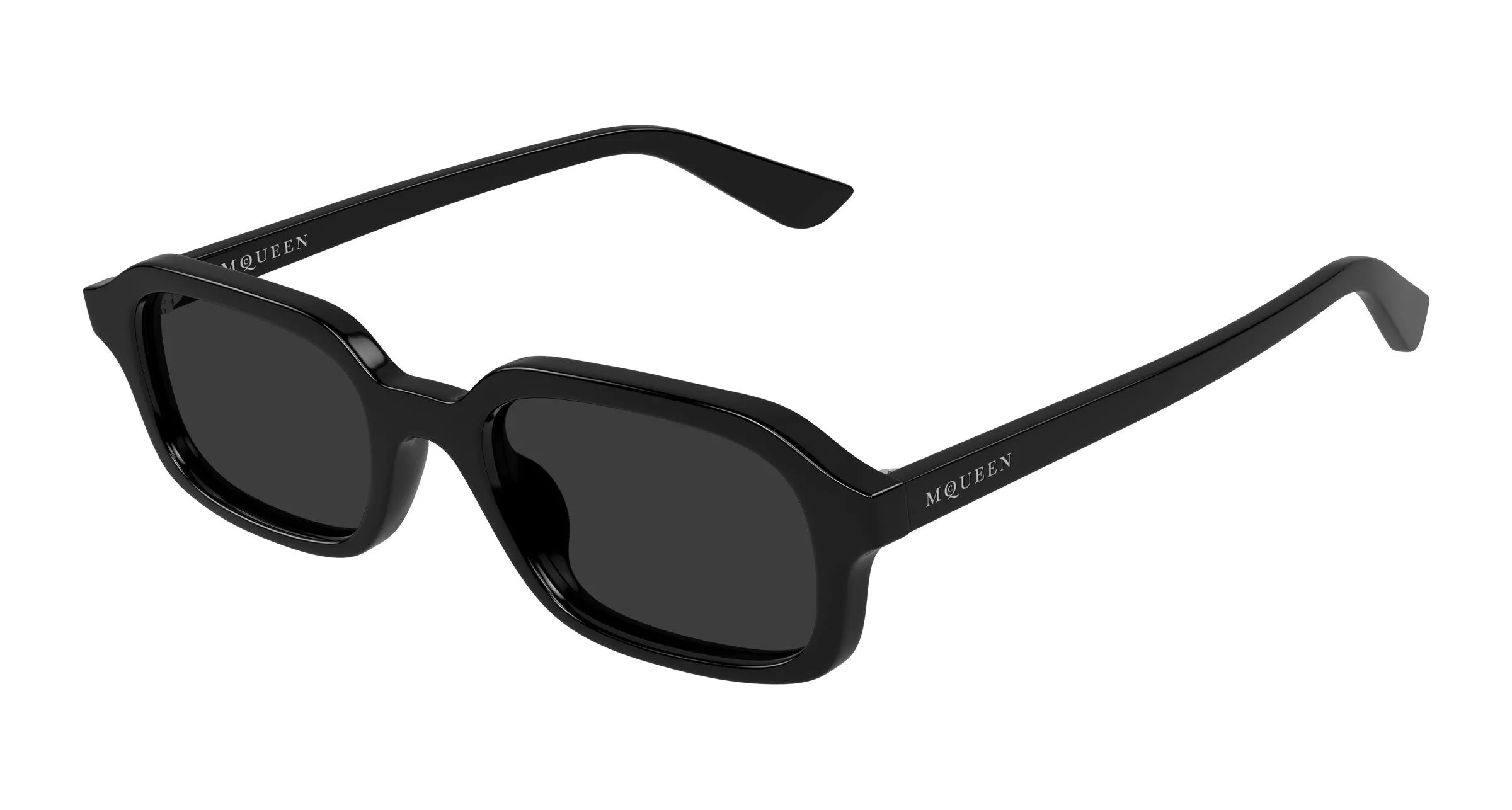 Alexander McQueen AM0558S 001 Occhiali da sole Acetato Nero Grigio Squadrata - immagine 1