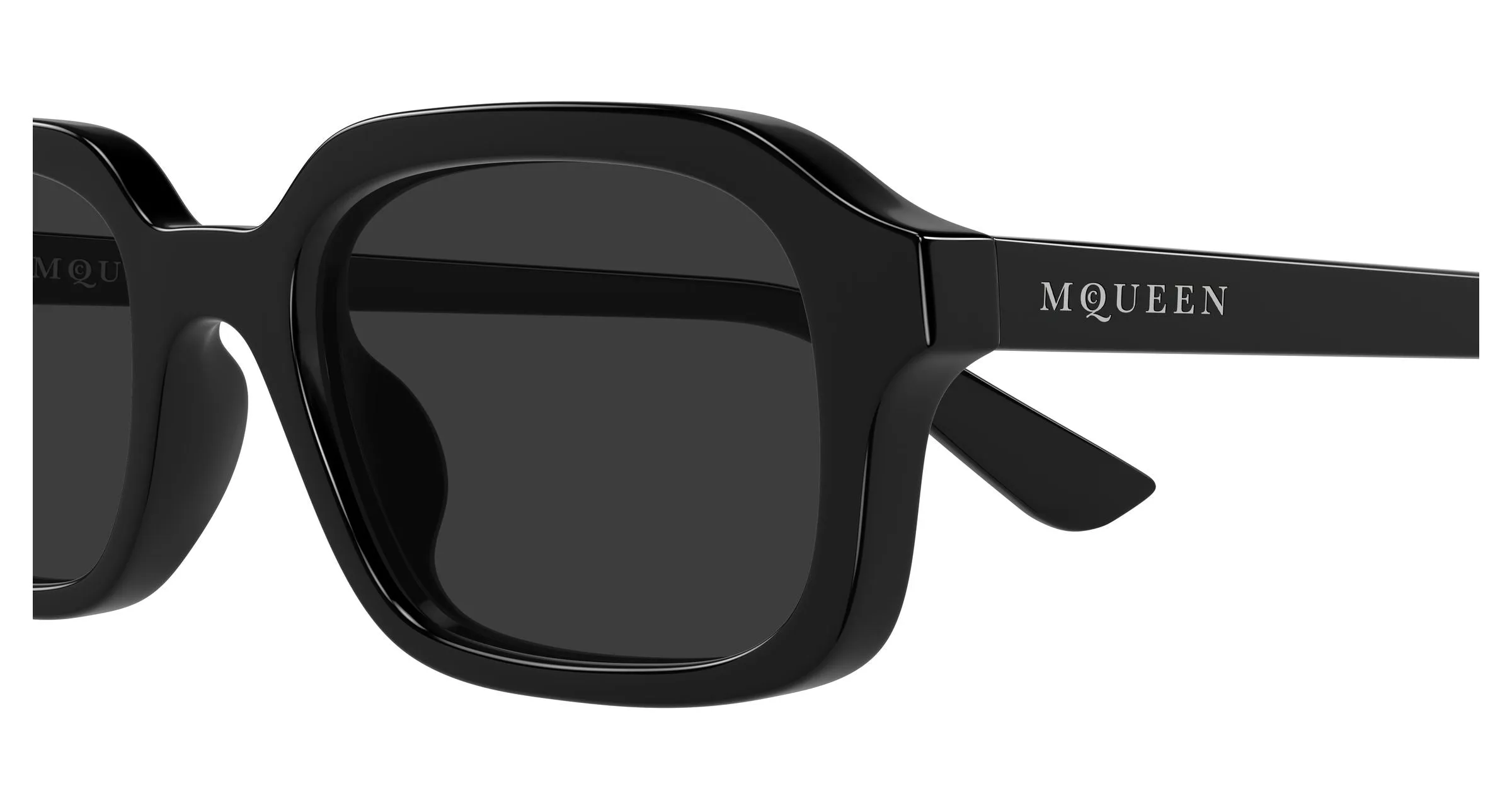 Alexander McQueen AM0558S 001 Occhiali da sole Acetato Nero Grigio Squadrata - immagine 3