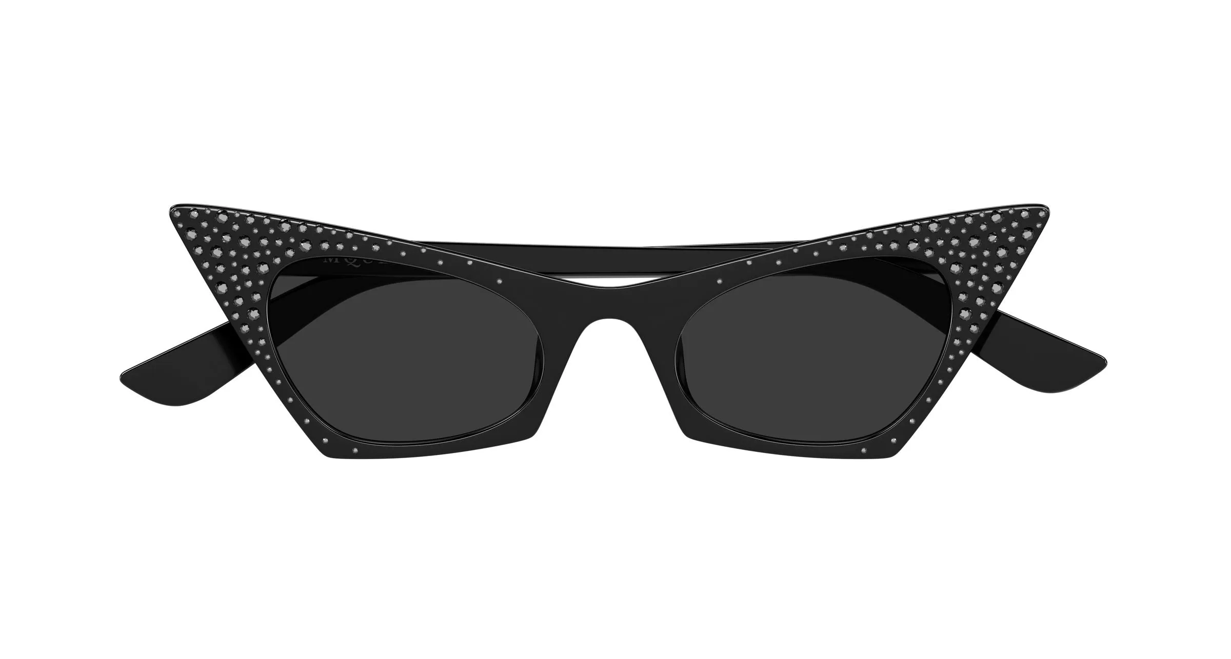Alexander McQueen AM0557S 005 Occhiali da sole Acetato Nero Grigio Cat Eye - immagine 2