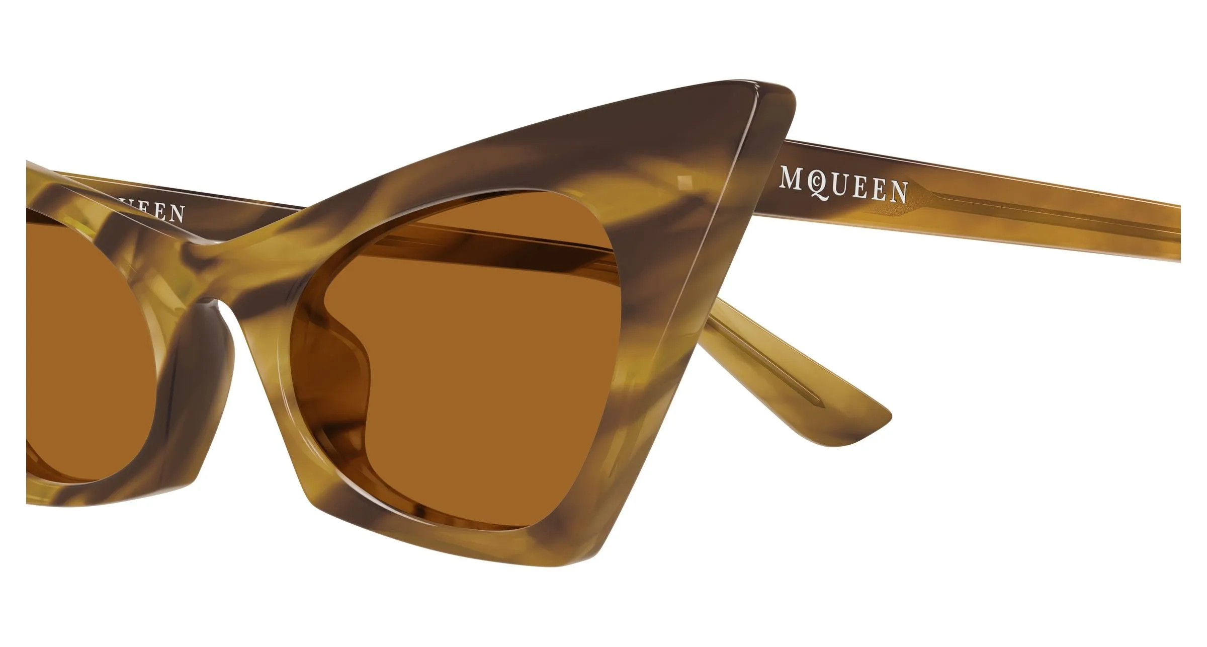 Alexander McQueen AM0557S 003 Occhiali da sole Acetato Havana Marrone Cat Eye - immagine 3