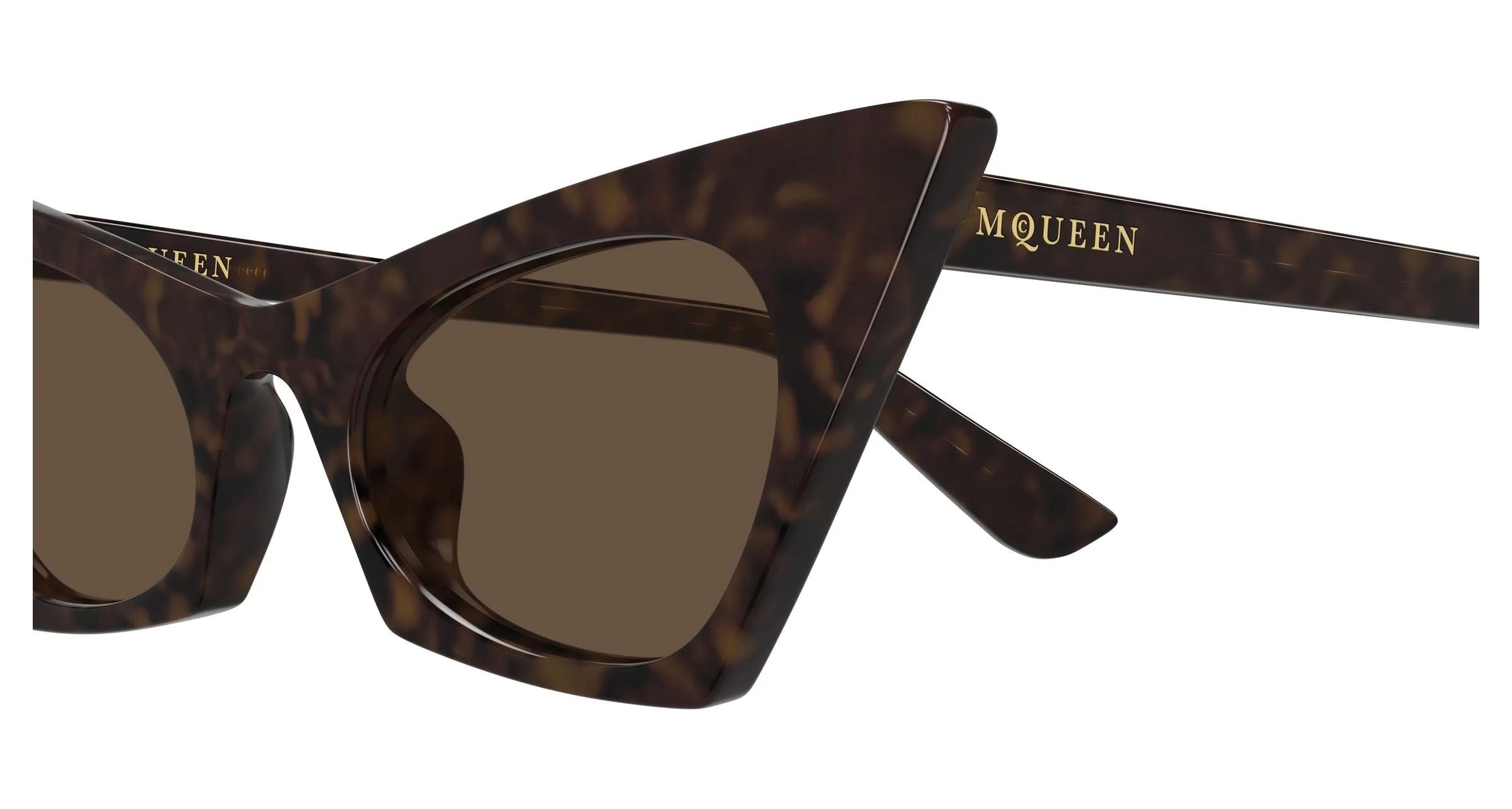 Alexander McQueen AM0557S 002 Occhiali da sole Acetato Havana Marrone Cat Eye - immagine 3