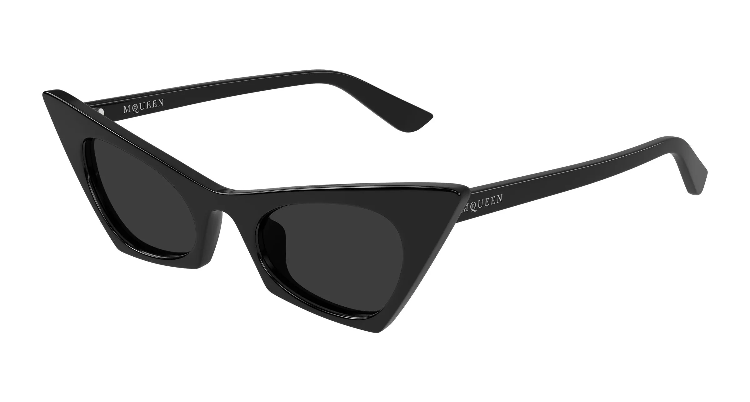 Alexander McQueen AM0557S 001 Occhiali da sole Acetato Nero Grigio Cat Eye - immagine 1