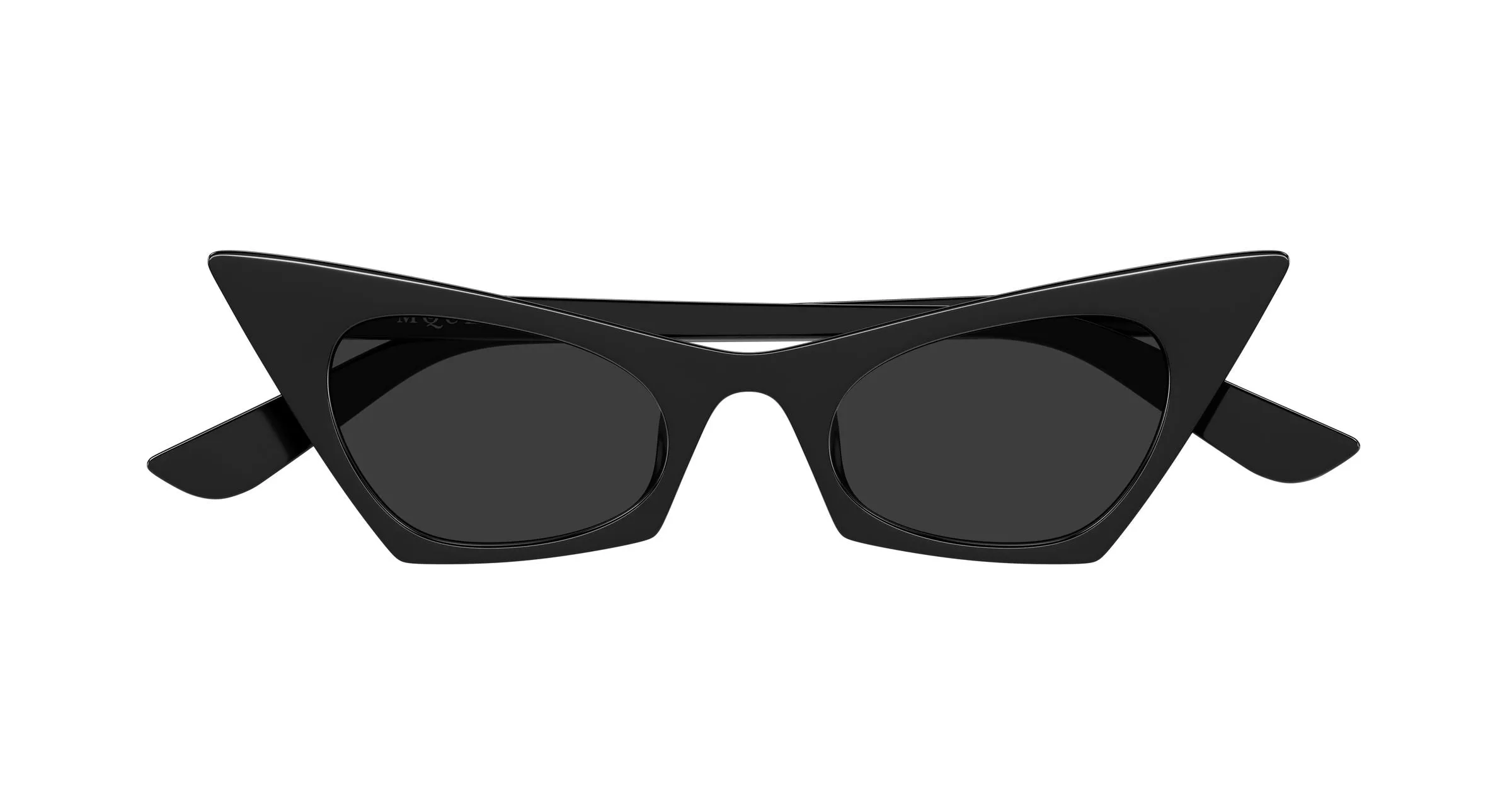 Alexander McQueen AM0557S 001 Occhiali da sole Acetato Nero Grigio Cat Eye - immagine 2