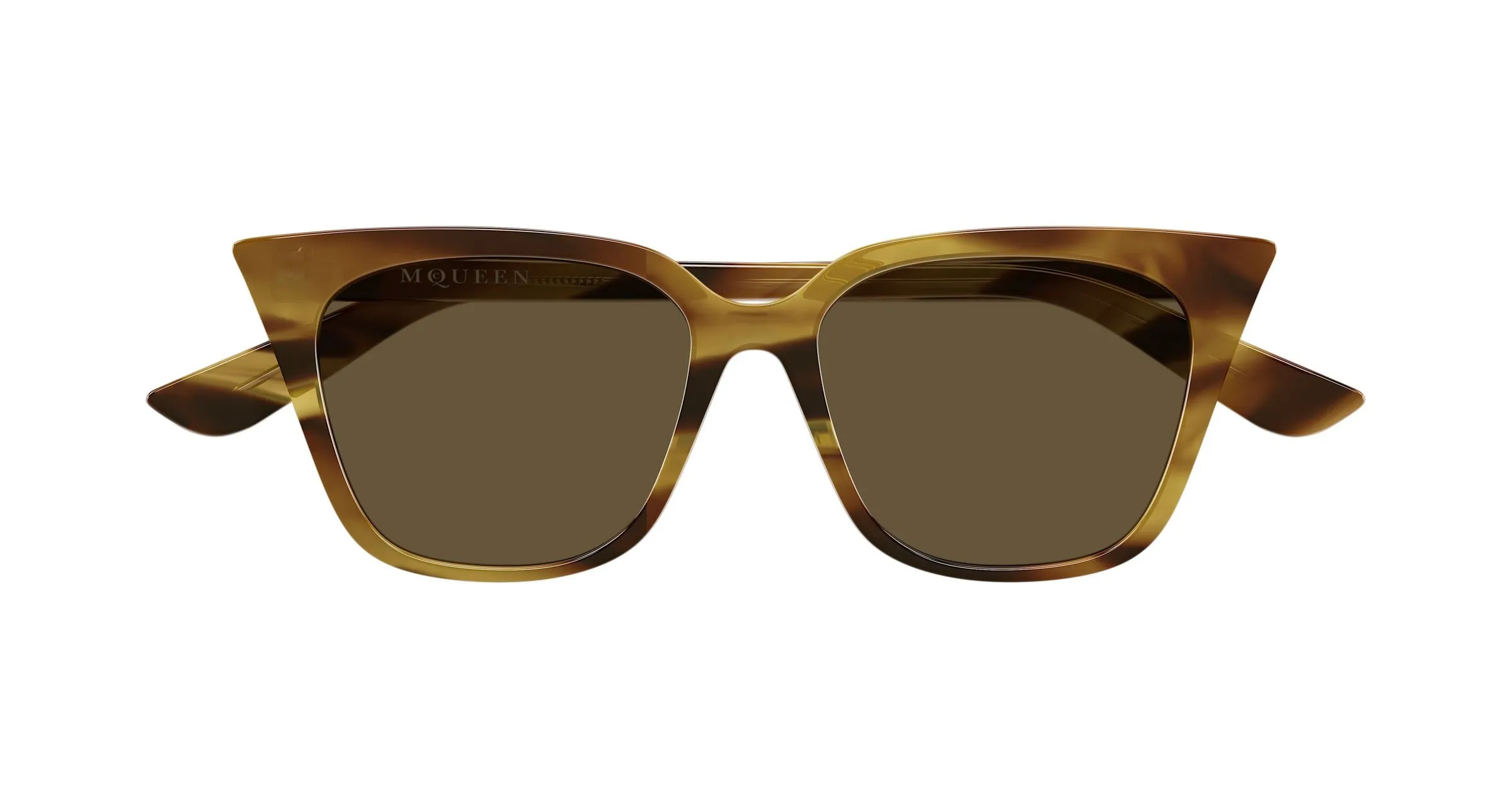 Alexander McQueen AM0556S 003 Occhiali da sole Acetato Havana Marrone Cat Eye - immagine 2