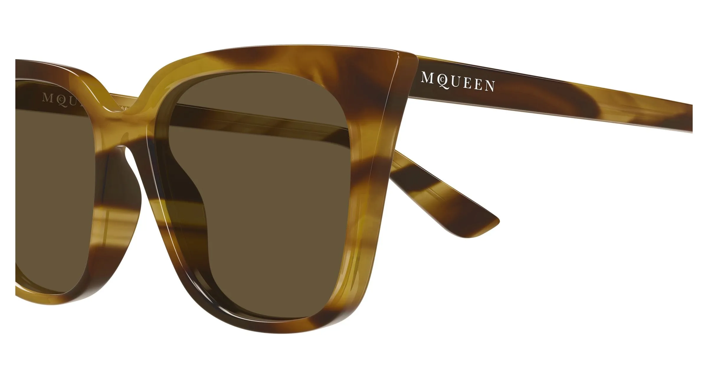 Alexander McQueen AM0556S 003 Occhiali da sole Acetato Havana Marrone Cat Eye - immagine 3