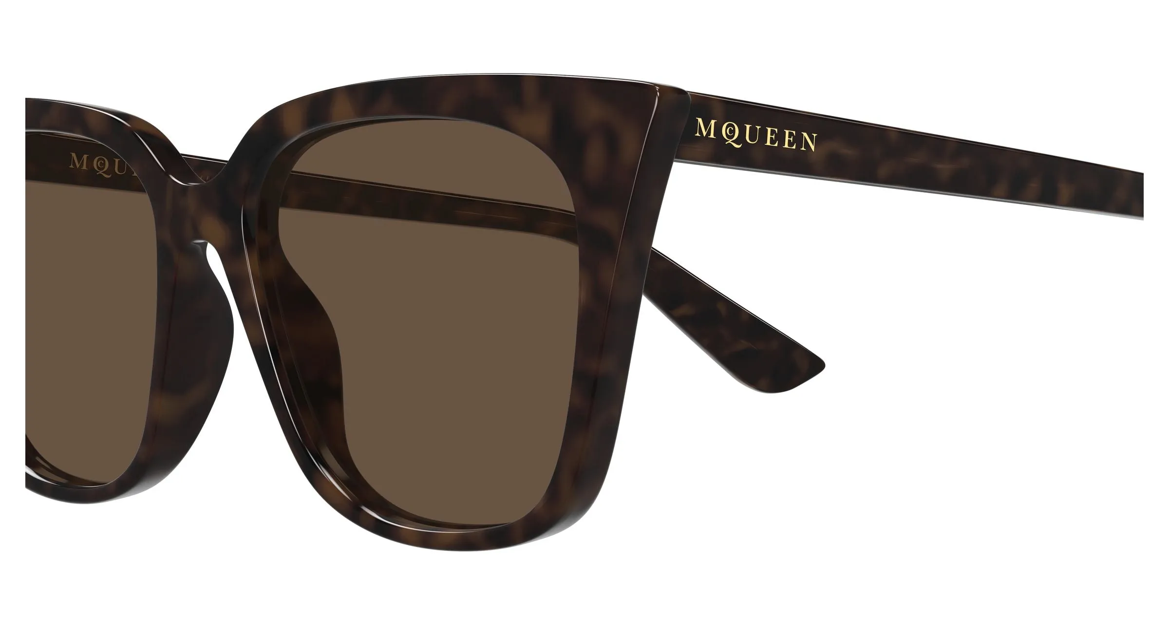 Alexander McQueen AM0556S 002 Occhiali da sole Acetato Havana Marrone Cat Eye - immagine 3