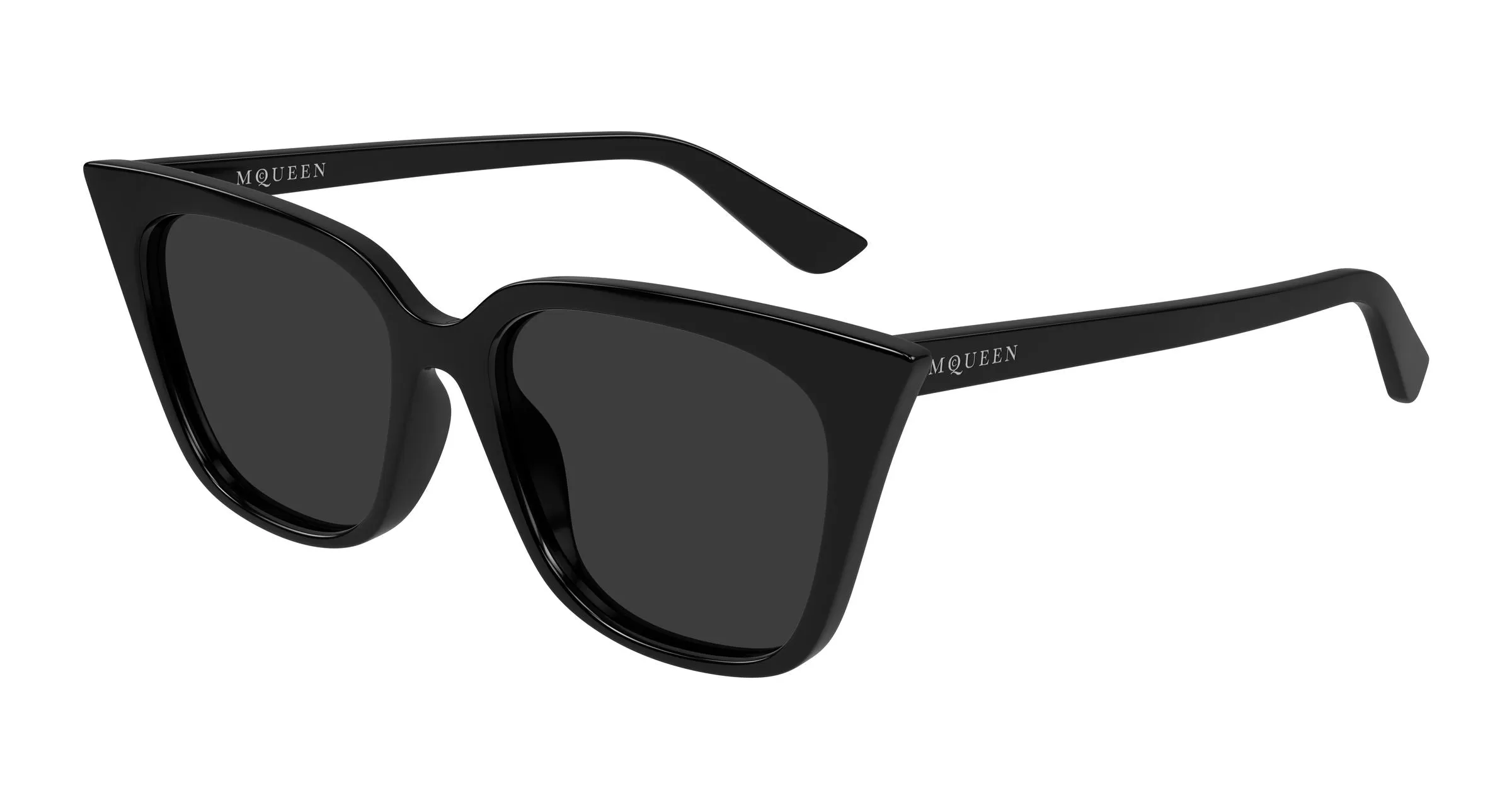 Alexander McQueen AM0556S 001 Occhiali da sole Acetato Nero Grigio Cat Eye - immagine 1