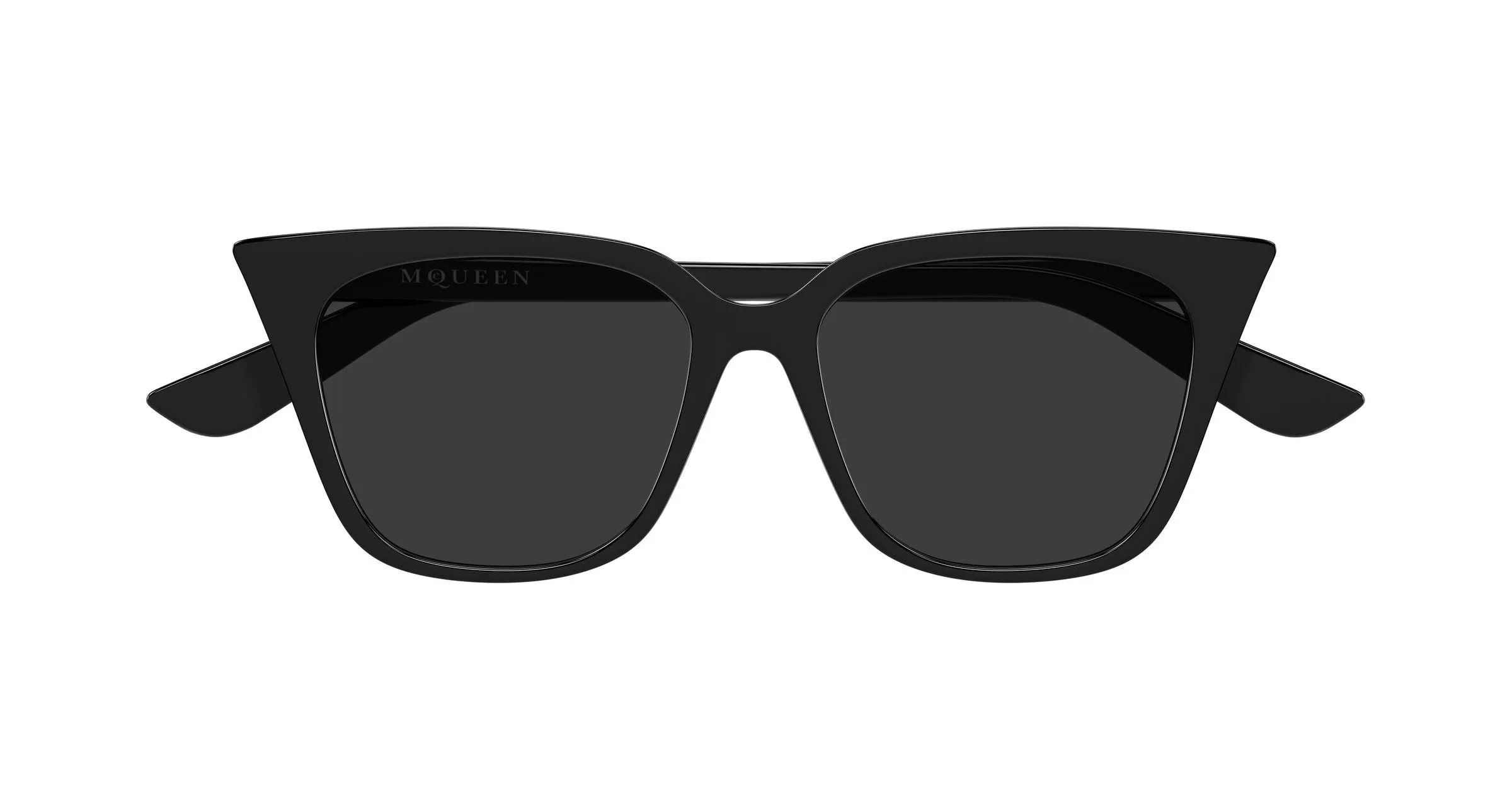 Alexander McQueen AM0556S 001 Occhiali da sole Acetato Nero Grigio Cat Eye - immagine 2