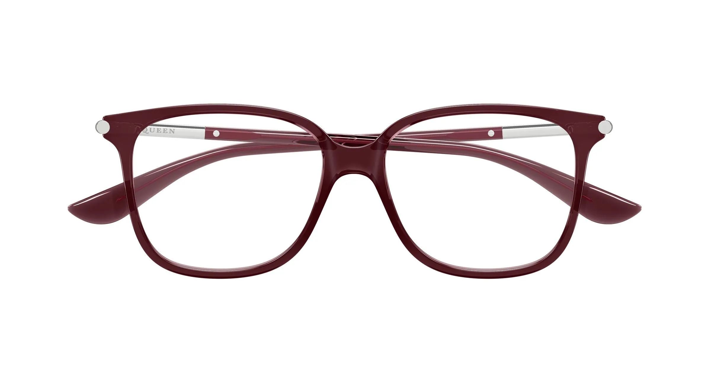 Alexander McQueen AM0554O 008 Montature da vista Acetato Bordeaux Trasparente Cat Eye - immagine 2