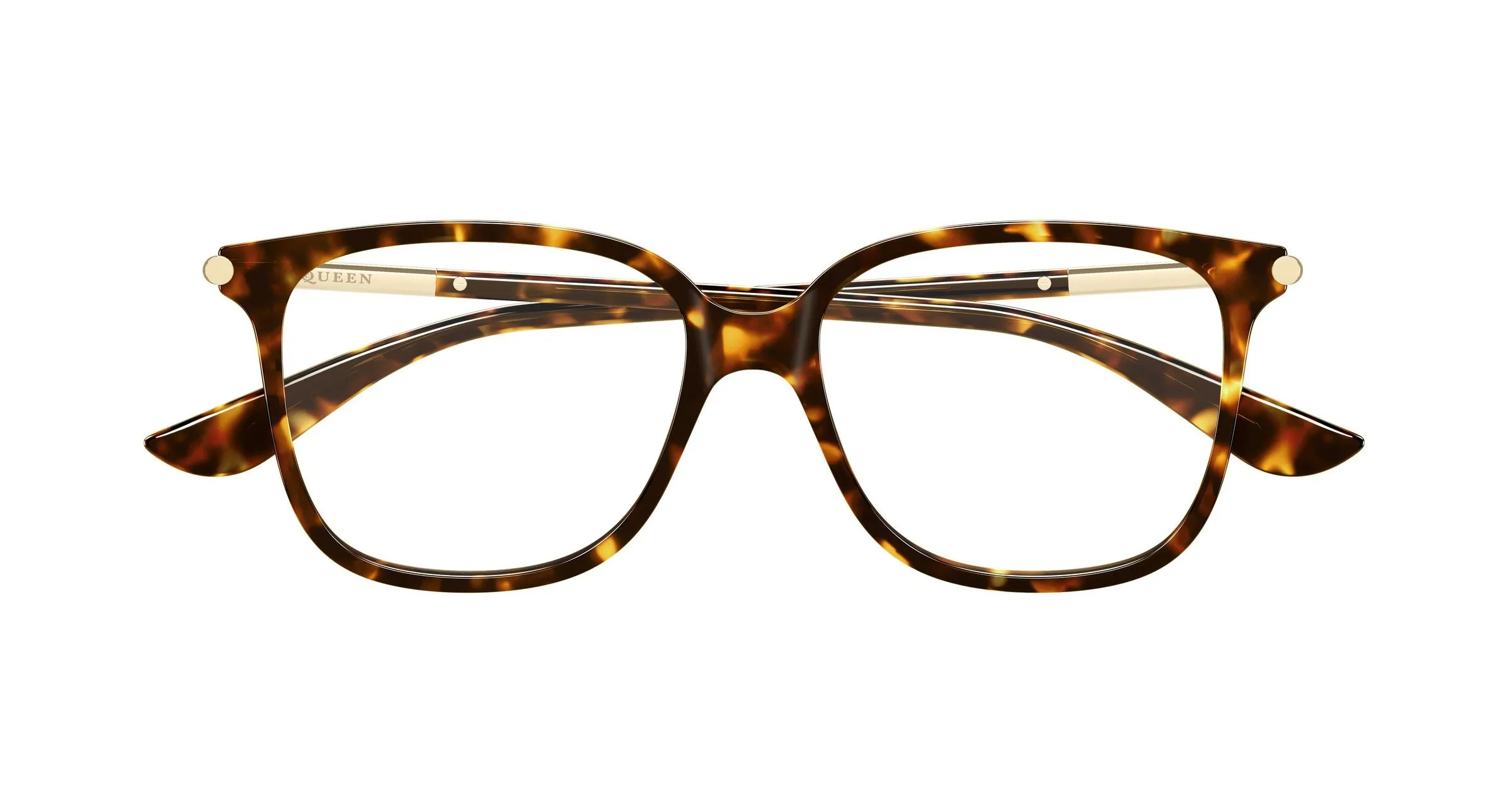 Alexander McQueen AM0554O 007 Montature da vista Acetato Havana Trasparente Cat Eye - immagine 2