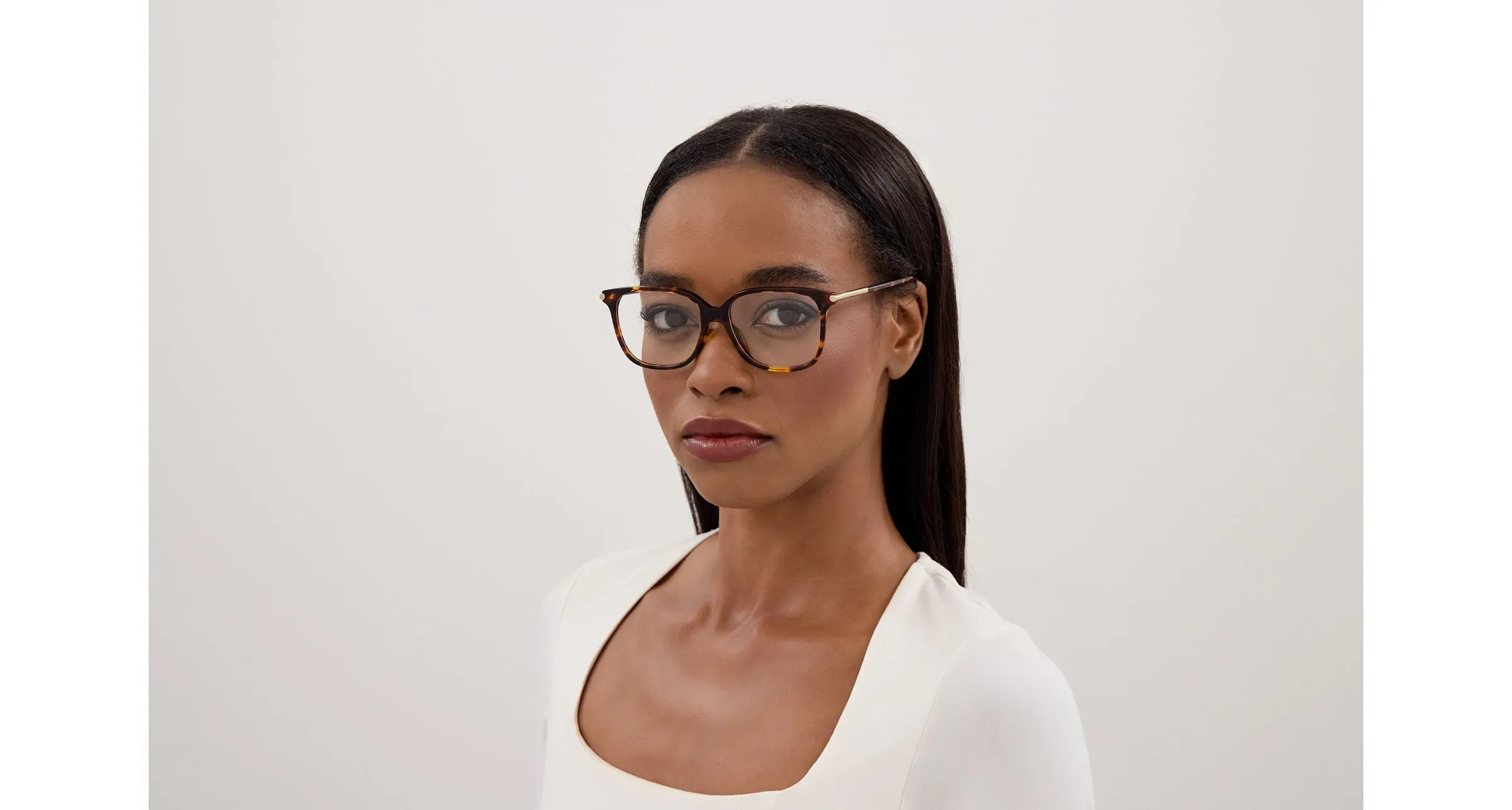 Alexander McQueen AM0554O 007 Montature da vista Acetato Havana Trasparente Cat Eye - immagine 4