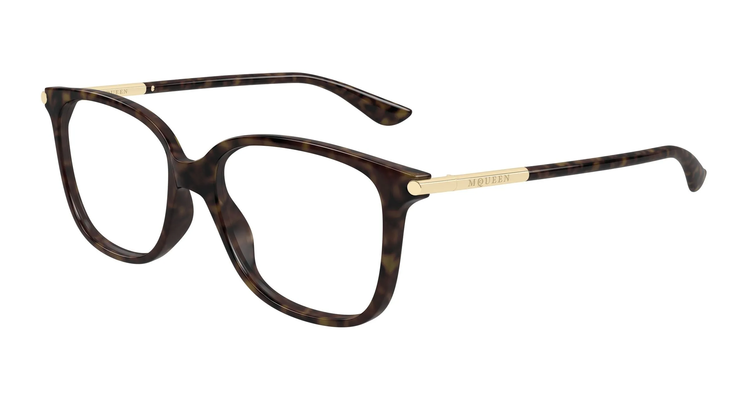 Alexander McQueen AM0554O 006 Montature da vista Acetato Havana Trasparente Cat Eye - immagine 1