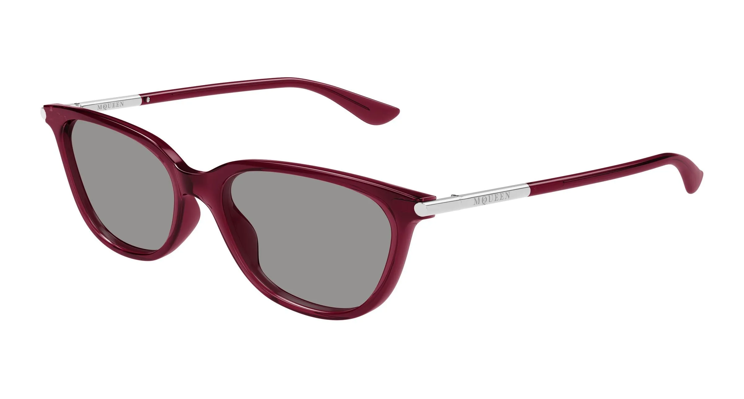 Alexander McQueen AM0553S 004 Occhiali da sole Acetato Bordeaux Grigio Cat Eye - immagine 1