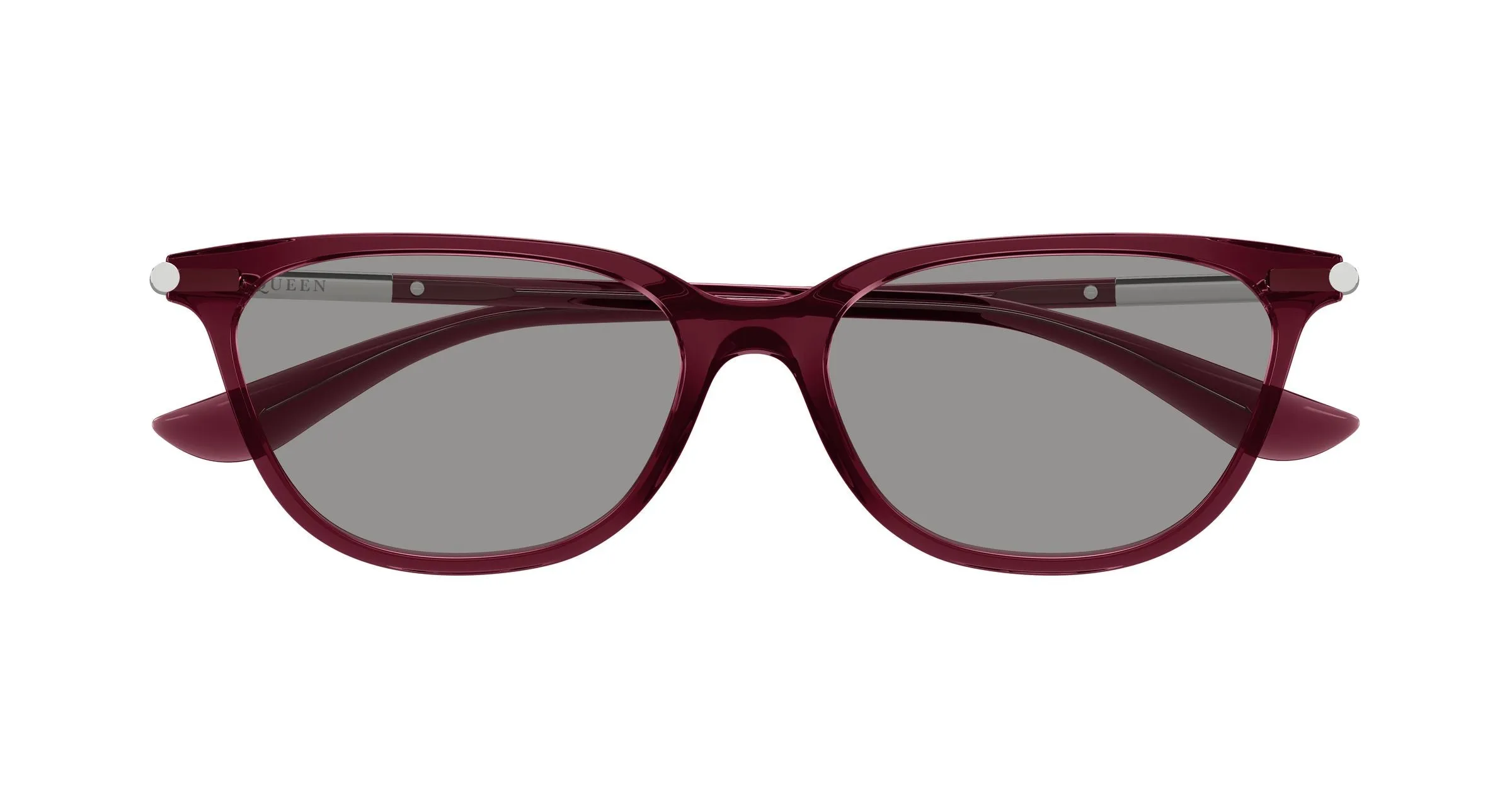 Alexander McQueen AM0553S 004 Occhiali da sole Acetato Bordeaux Grigio Cat Eye - immagine 2