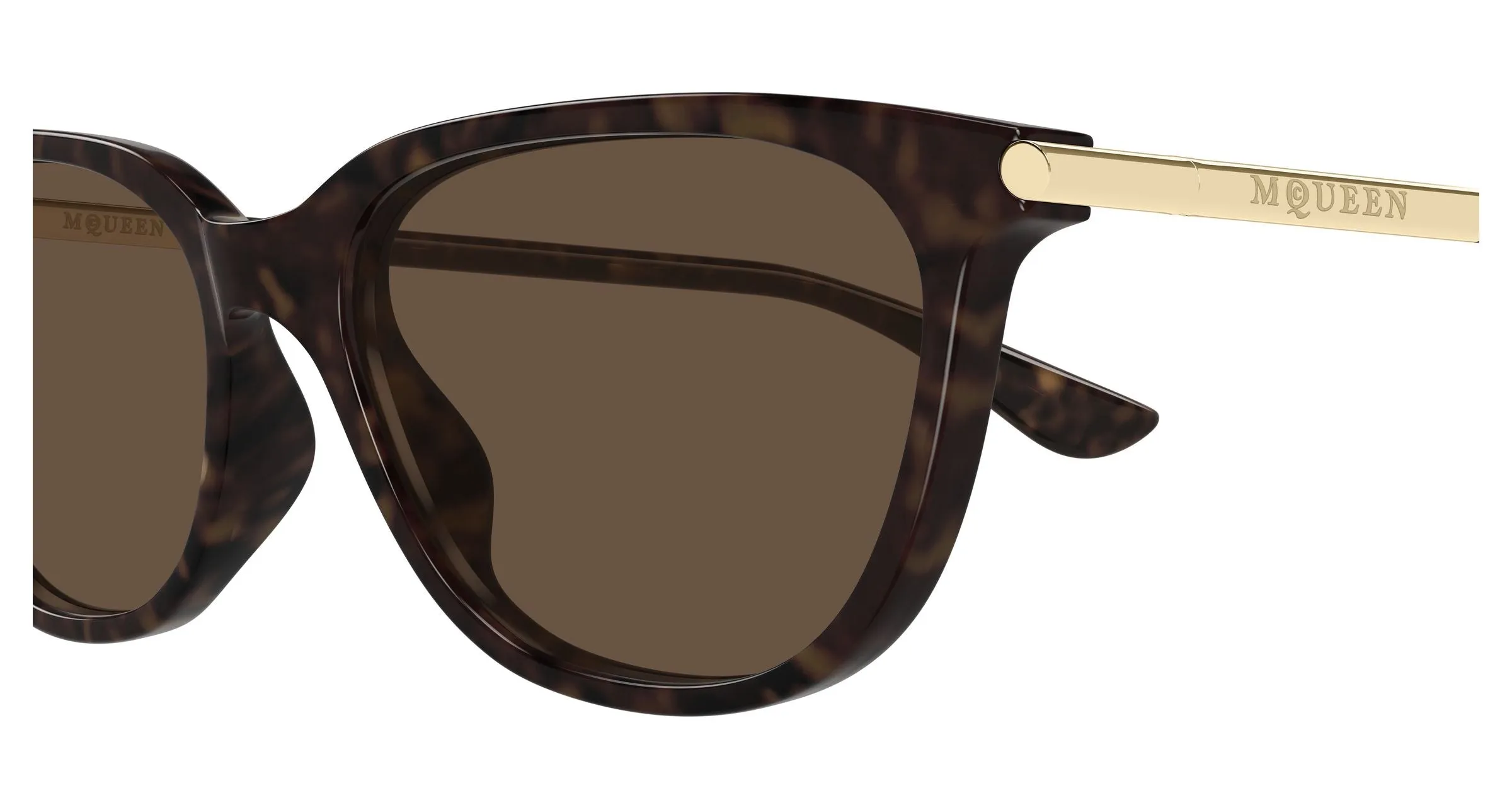 Alexander McQueen AM0553S 002 Occhiali da sole Acetato Havana Marrone Cat Eye - immagine 3